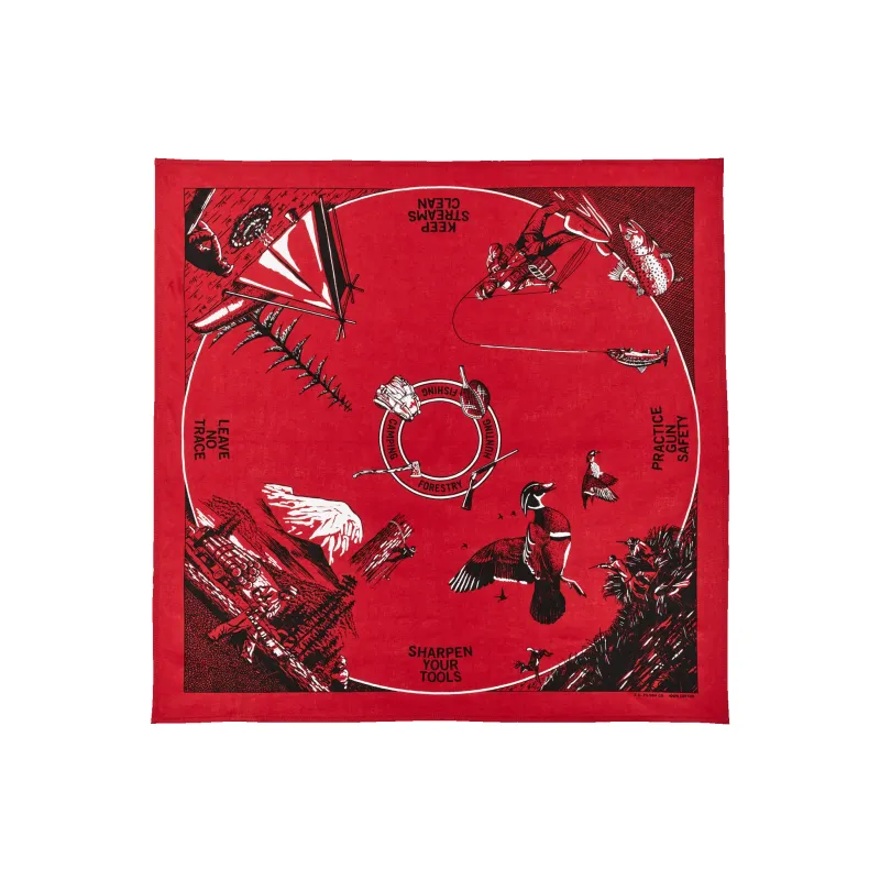 Great Outdoors Bandana - Red / Outdoorsman sold by Filson