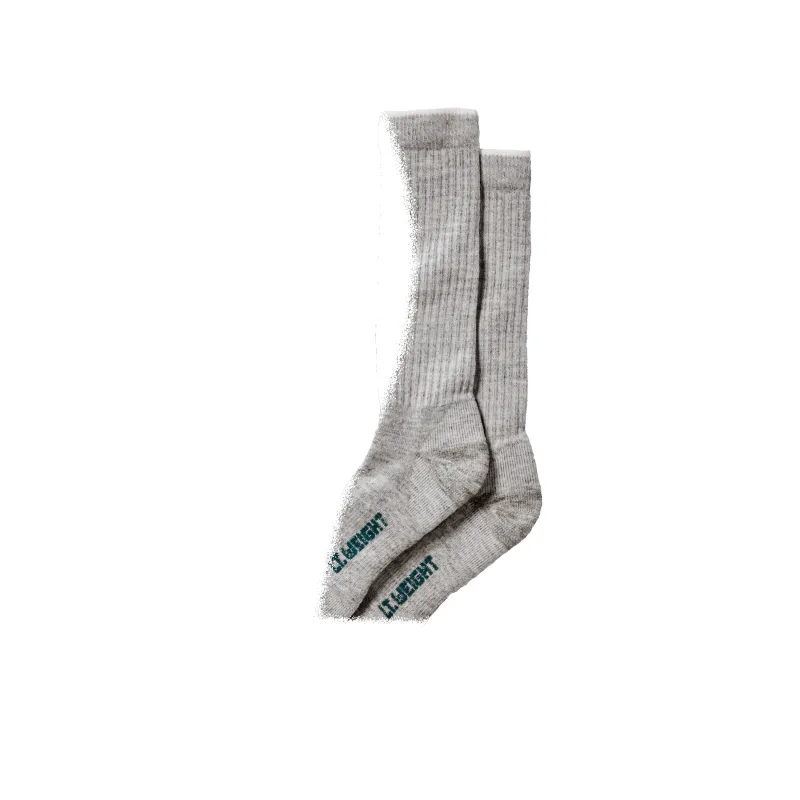 Lightweight Traditional Crew Socks - Gray Heather sold by Filson