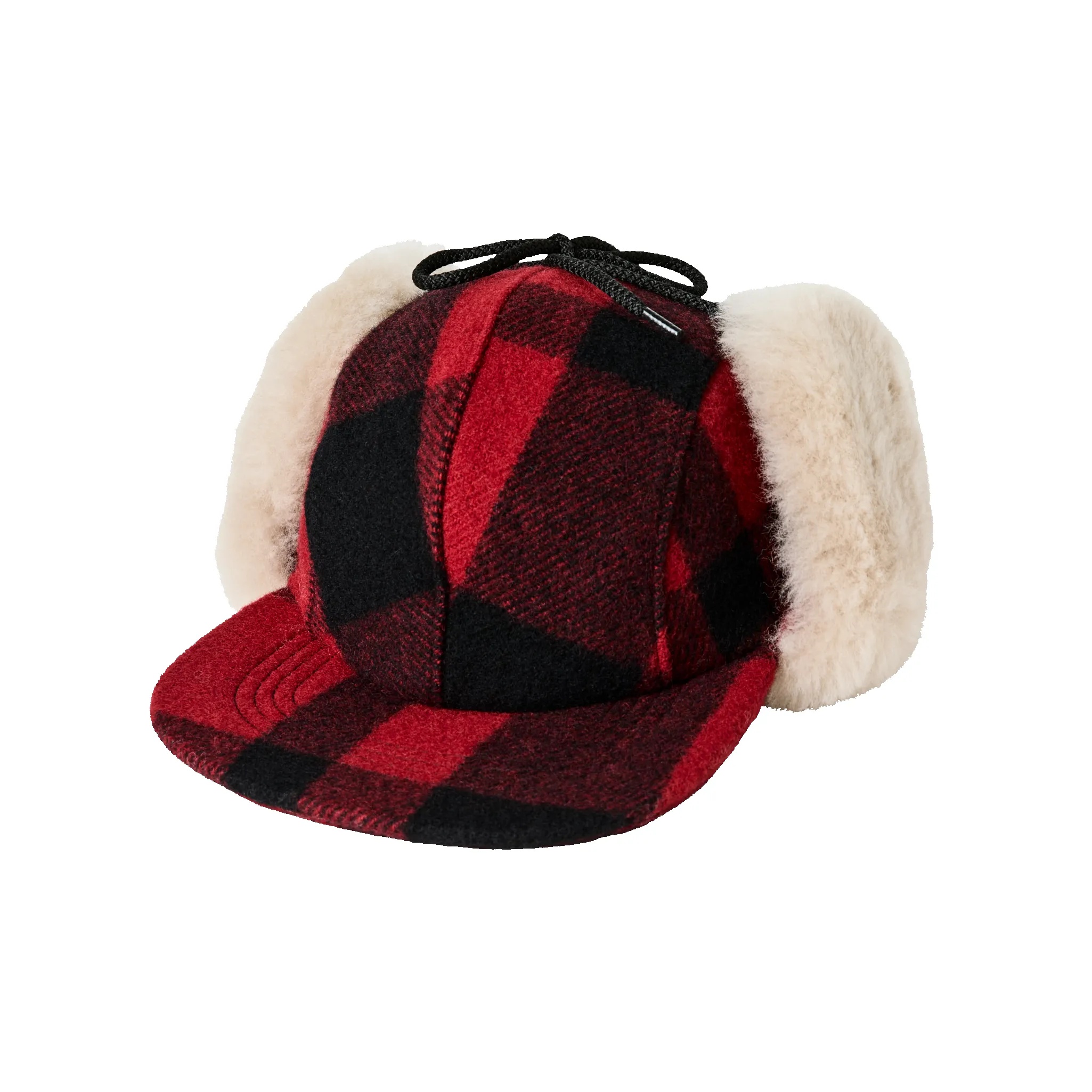 Double Mackinaw Wool Cap - Red Black Plaid/birch sold by Filson
