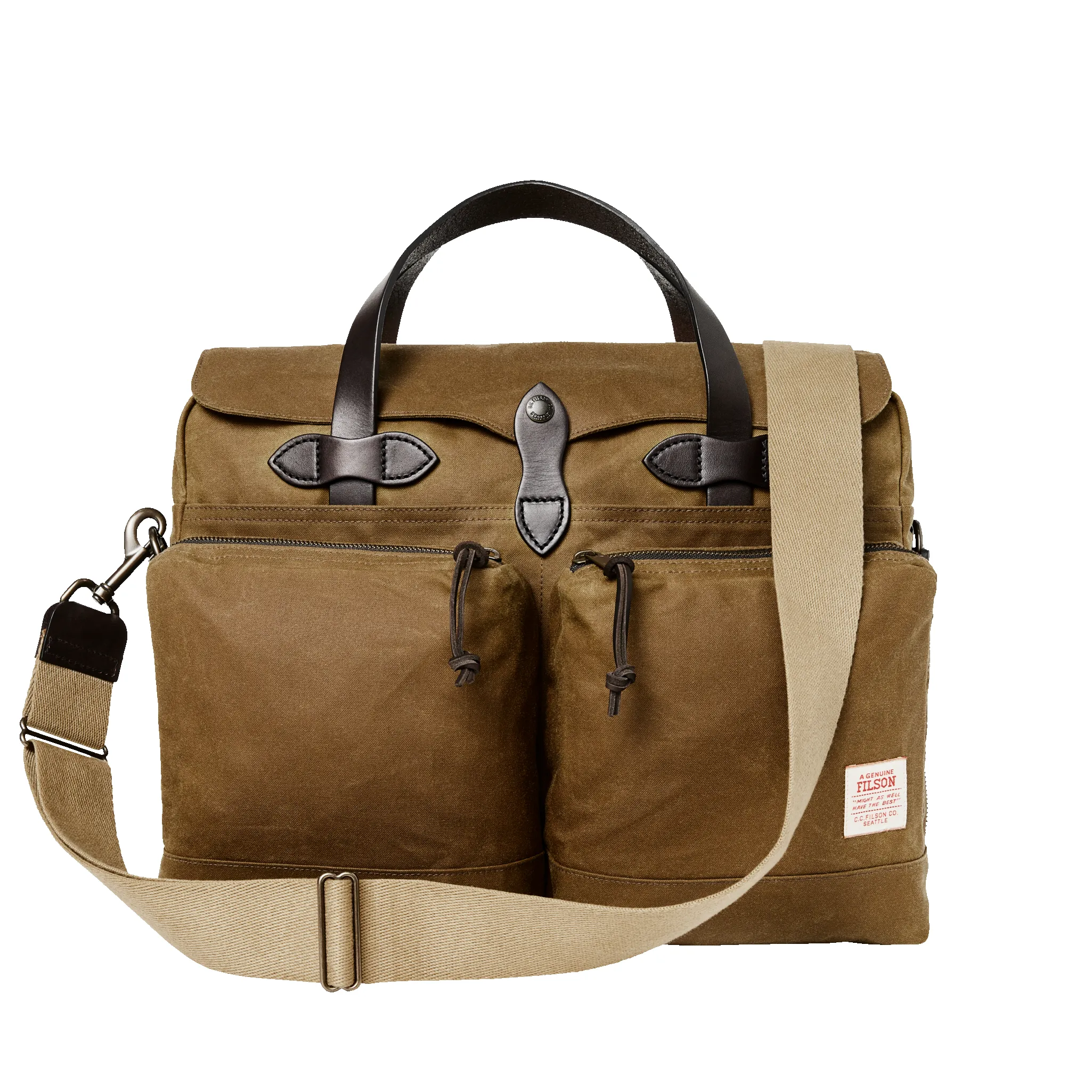 24 Hour Tin Cloth Briefcase - Dark Tan sold by Filson