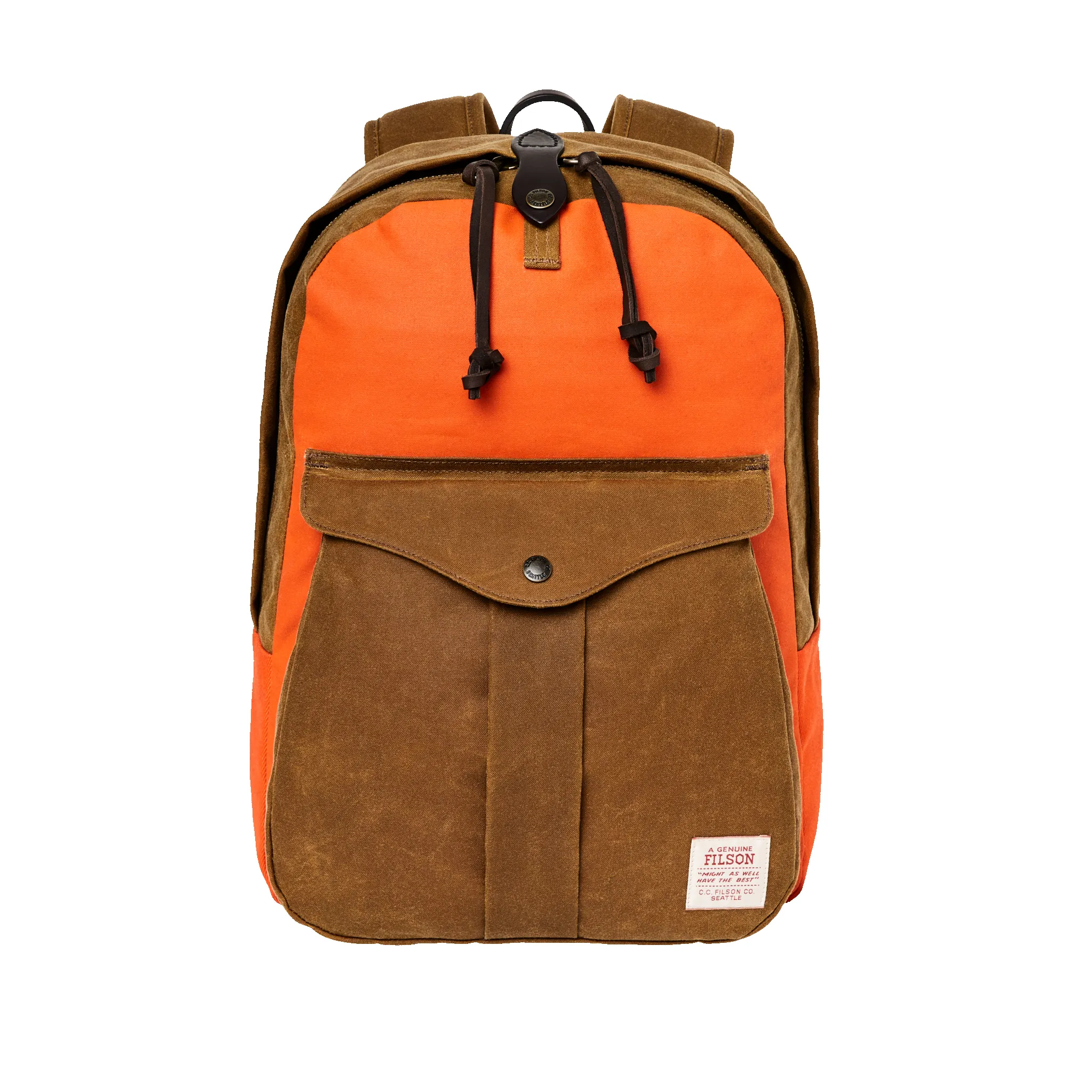 Journeyman Backpack - Dark Tan / Flame sold by Filson