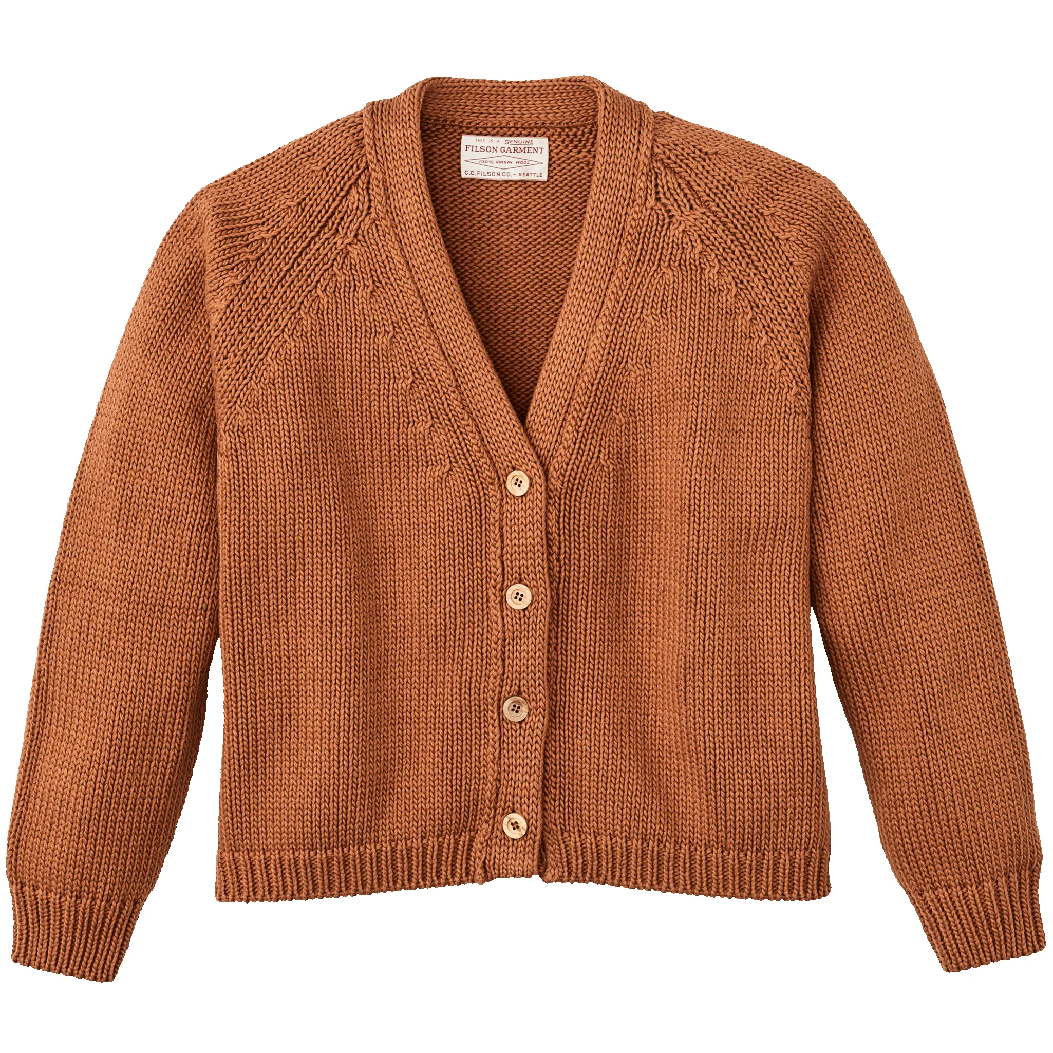 Women's Rustic Cotton Cardigan - Chestnut sold by Filson