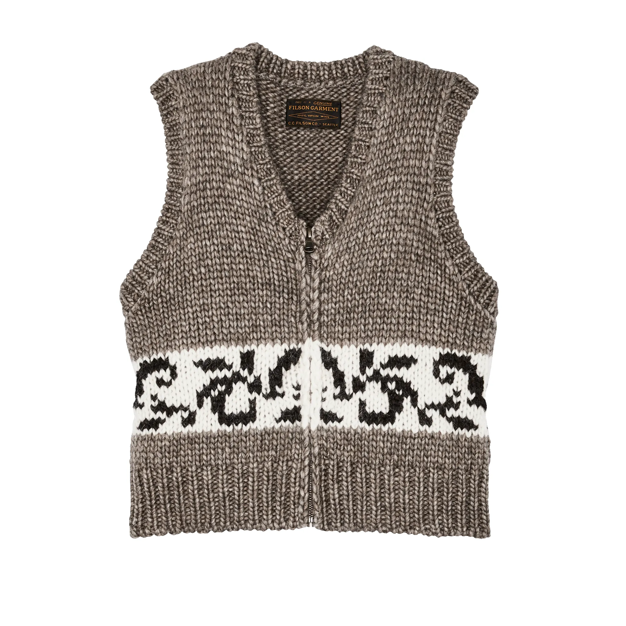 Women's Wool Vest - Gray / Floral sold by Filson
