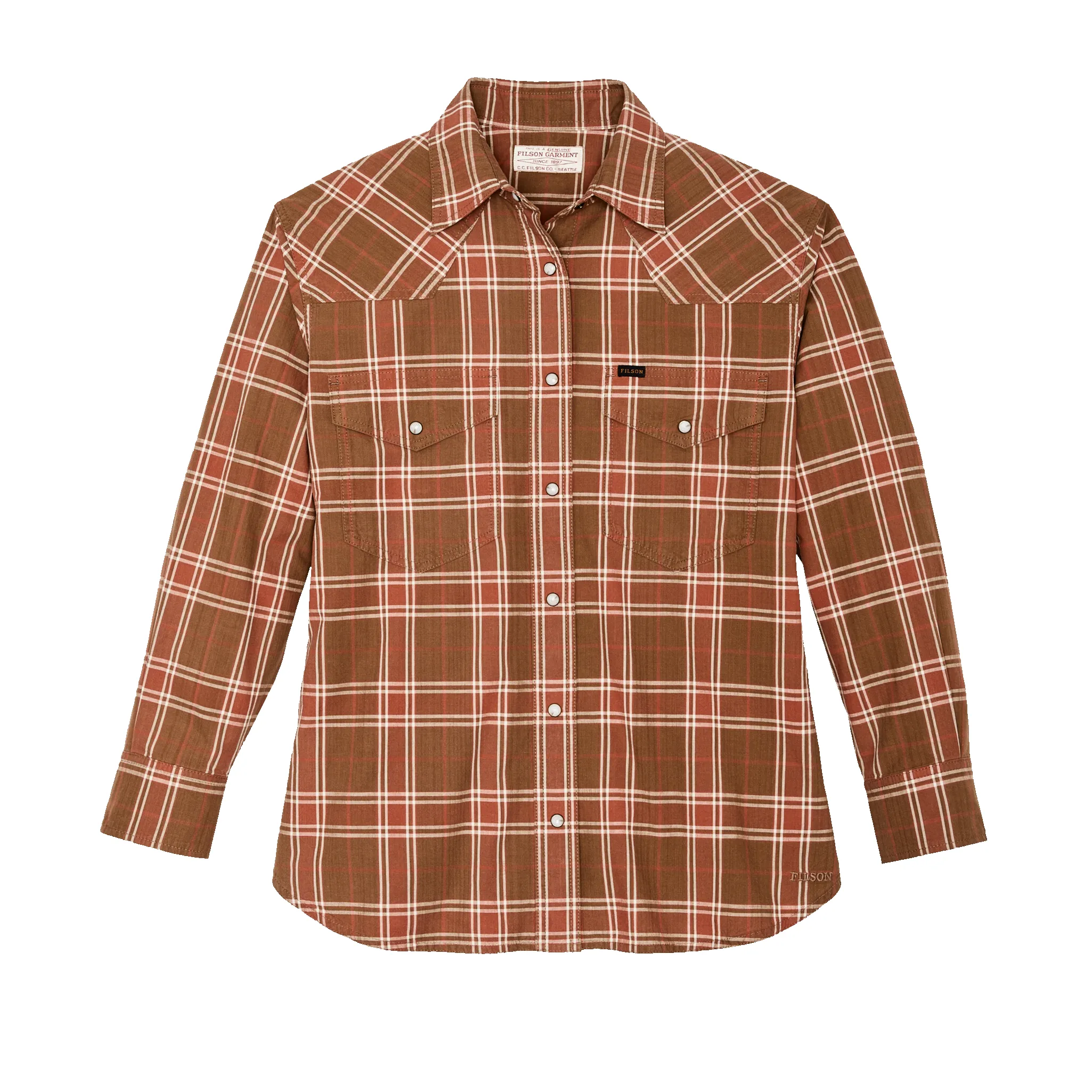 Women's Western Flannel Shirt - Clay Dust sold by Filson