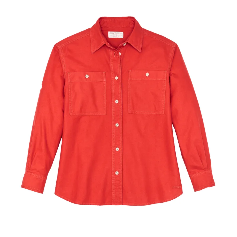 Women's Field Chamois Shirt - Scarlet Red made by Filson