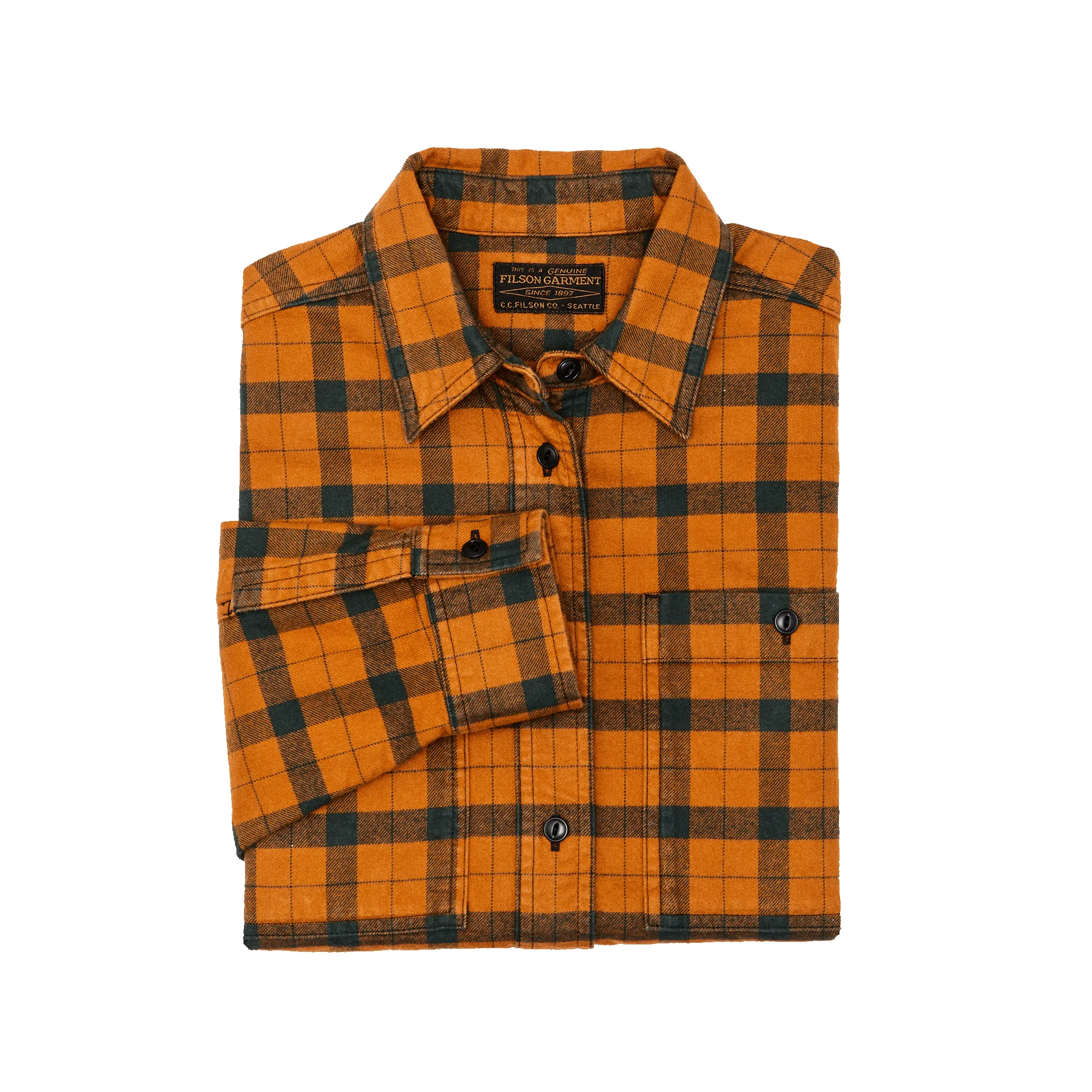 Women's Alaskan Guide Shirt - Spruce / Squash Plaid sold by Filson product image thumbnail 3