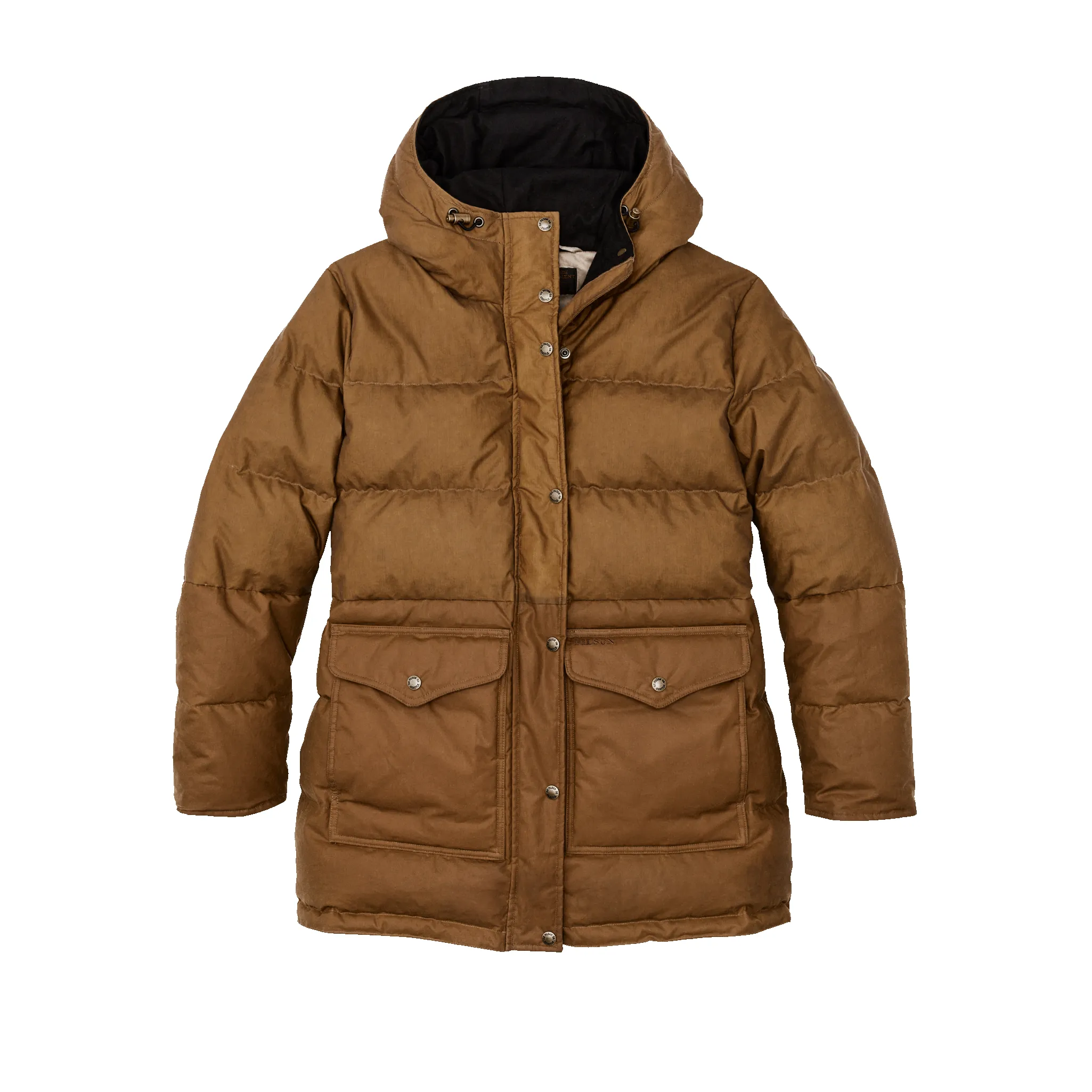 Women's Waxed Down Parka - Dark Tan sold by Filson
