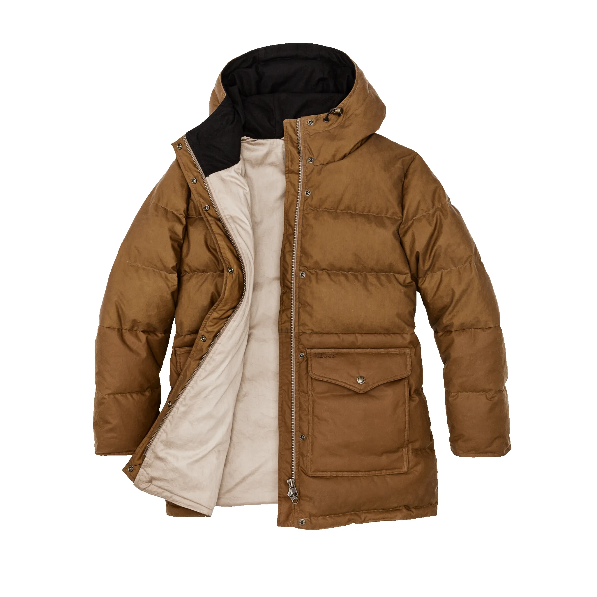 Women's Waxed Down Parka - Dark Tan sold by Filson product image thumbnail 3