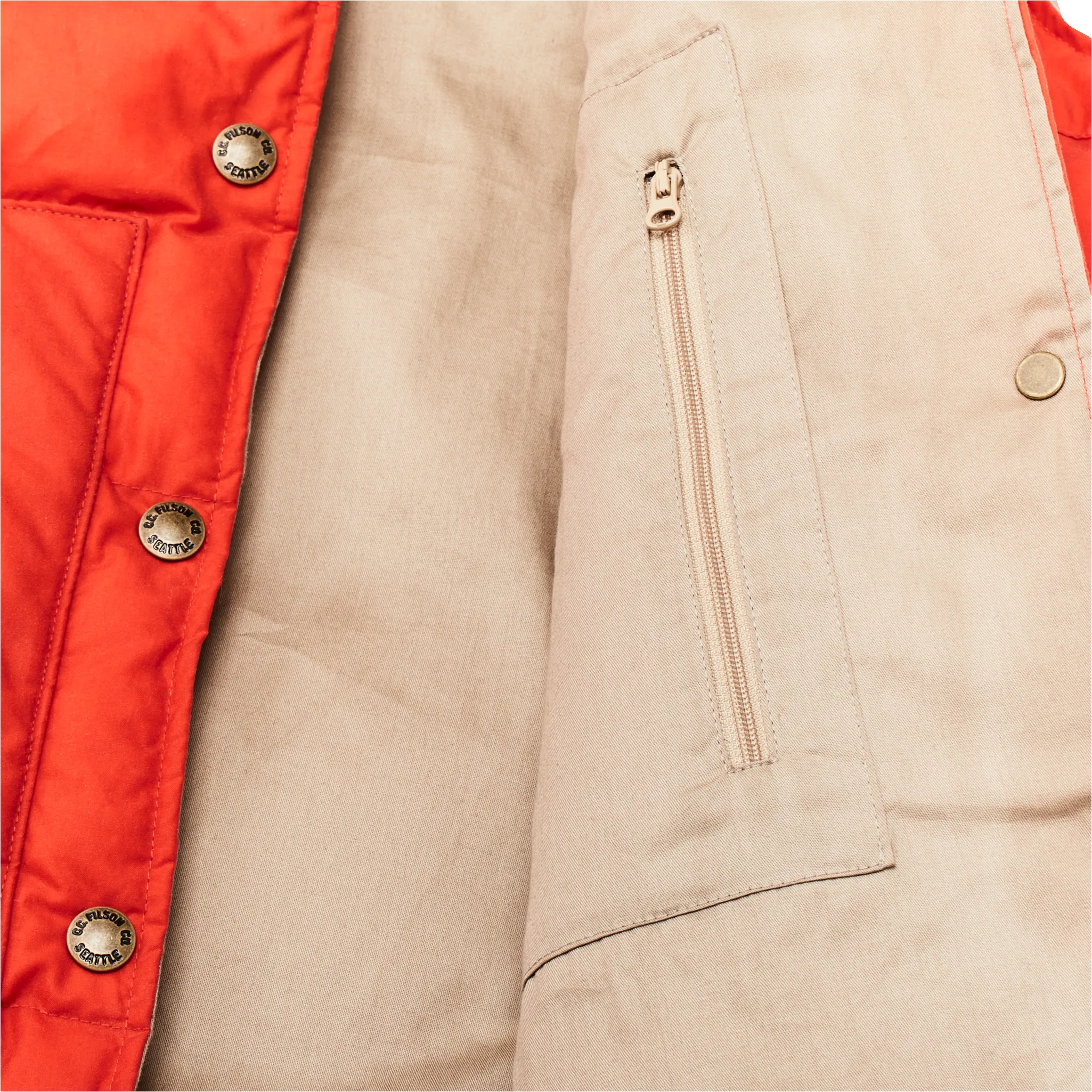 Women's Waxed Down Vest - Campfire sold by Filson product image thumbnail 5