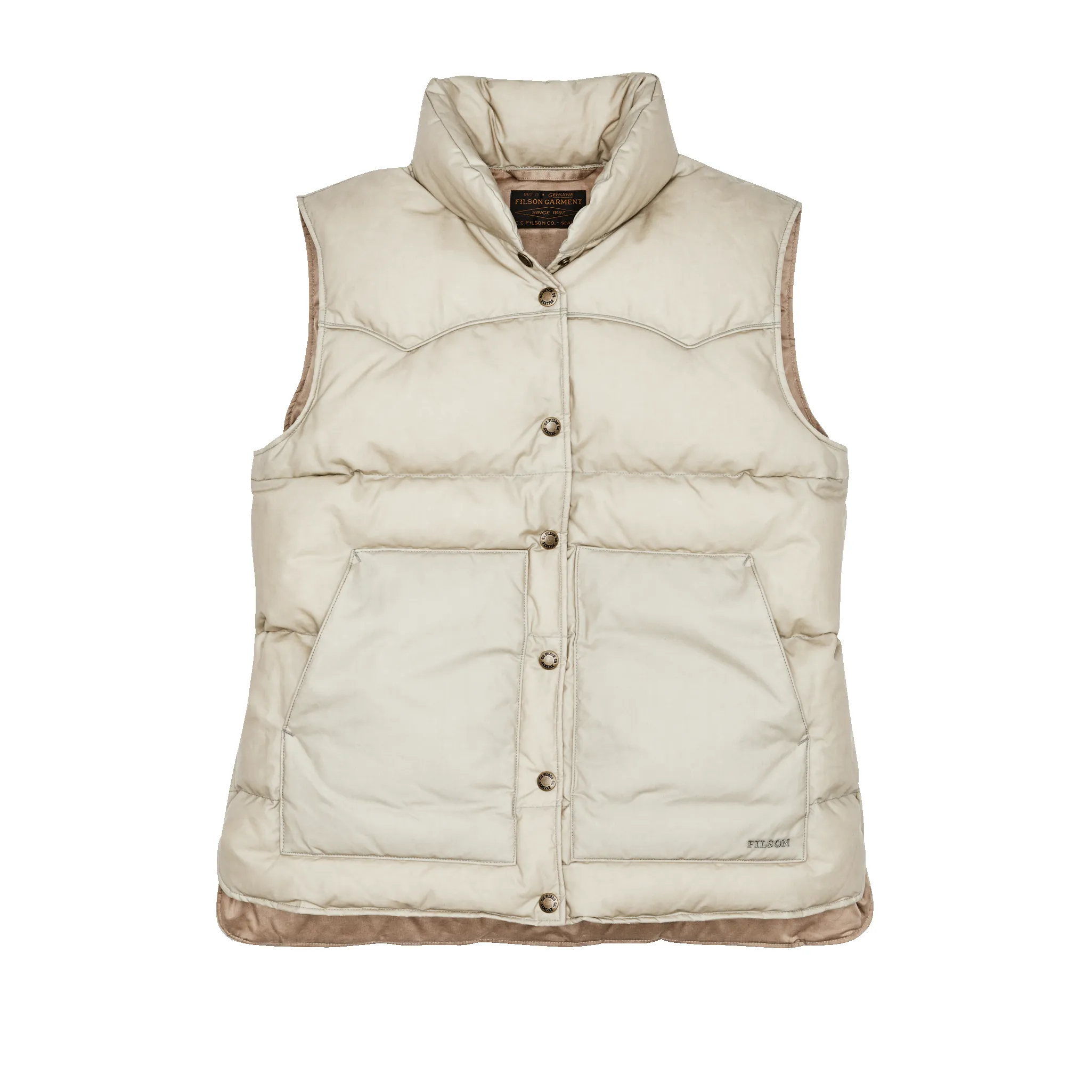 Women's Waxed Down Vest - Light Tan sold by Filson