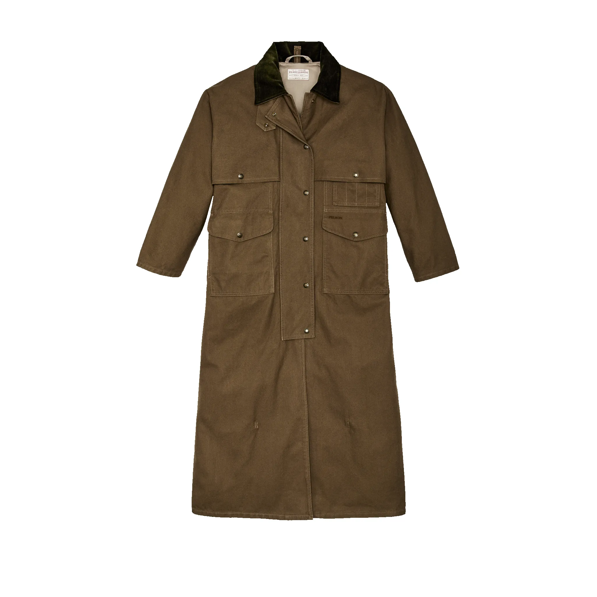 Women's Dry Tin Duster Coat - Marsh Olive sold by Filson