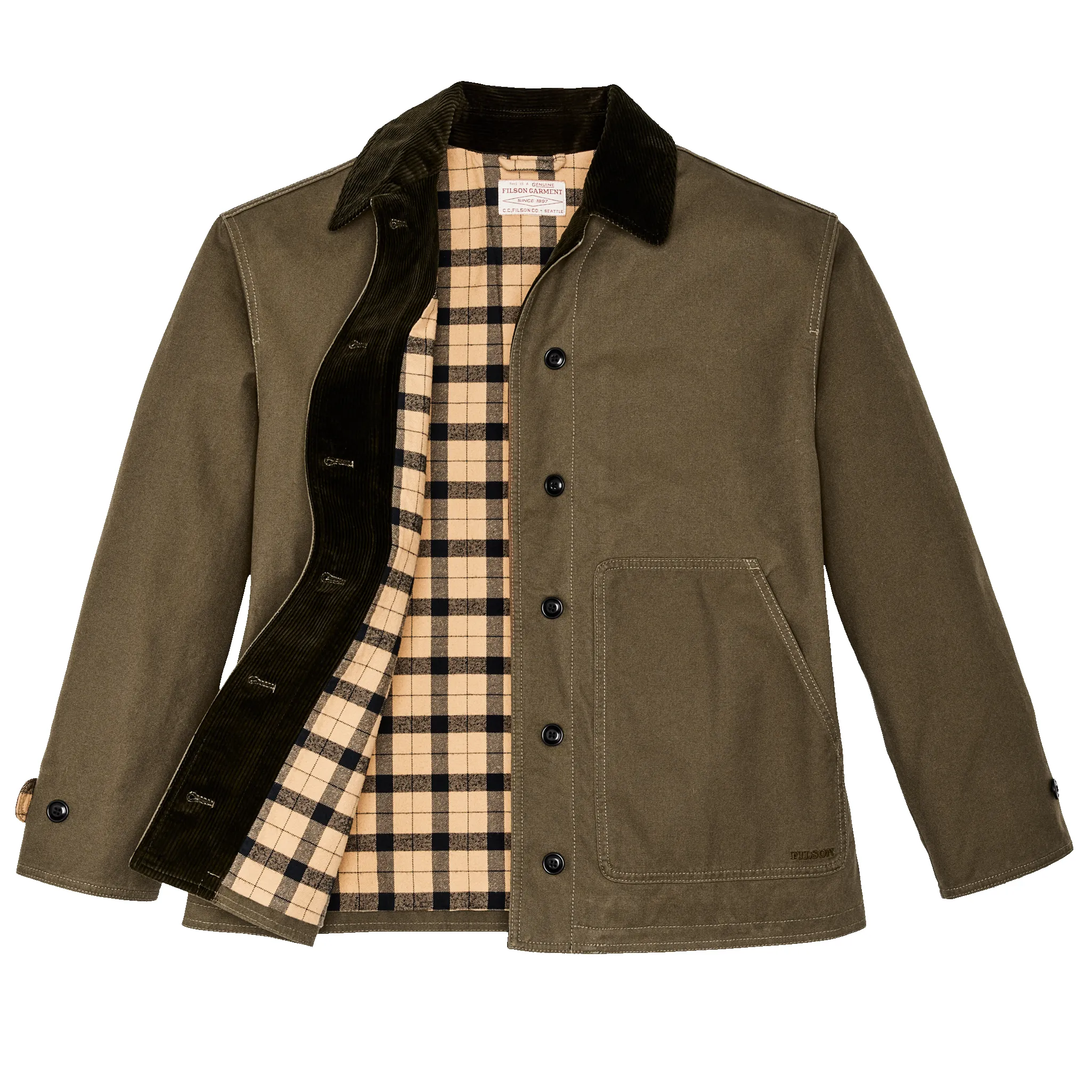 Women's Dry Tin Barn Coat - Marsh Olive sold by Filson product image thumbnail 3