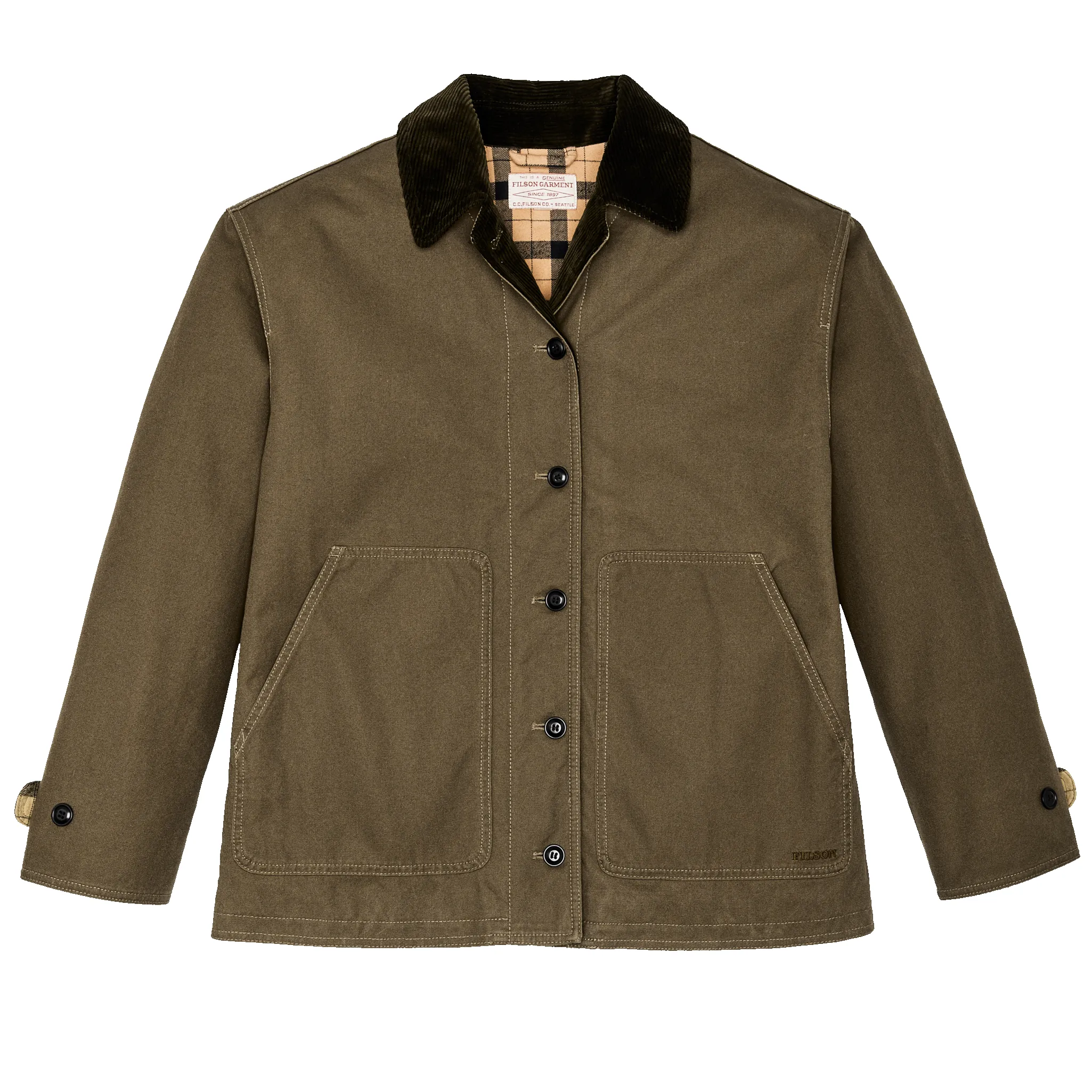 Women's Dry Tin Barn Coat - Marsh Olive sold by Filson