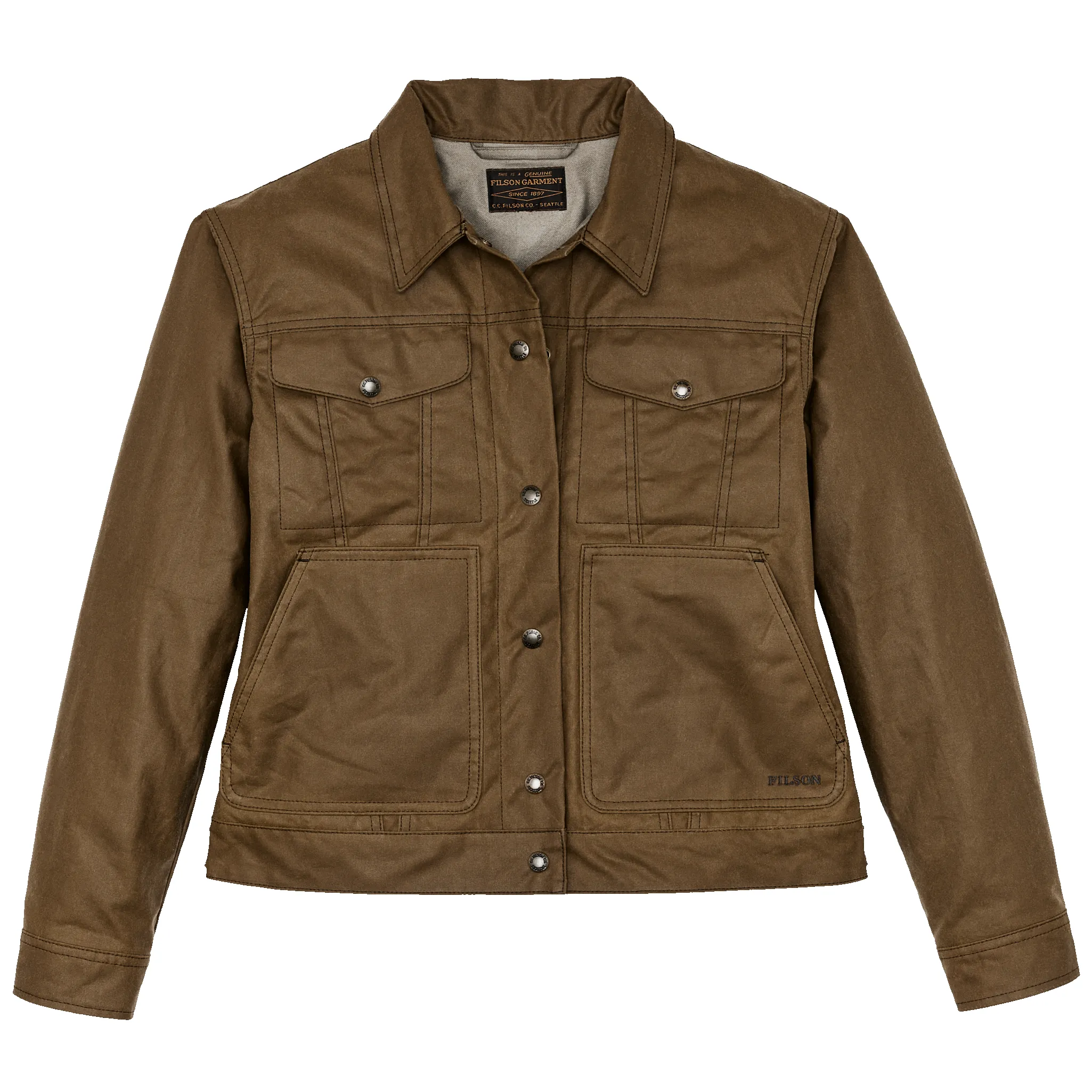 Women's Short Lined Cruiser Jacket - Dark Tan sold by Filson