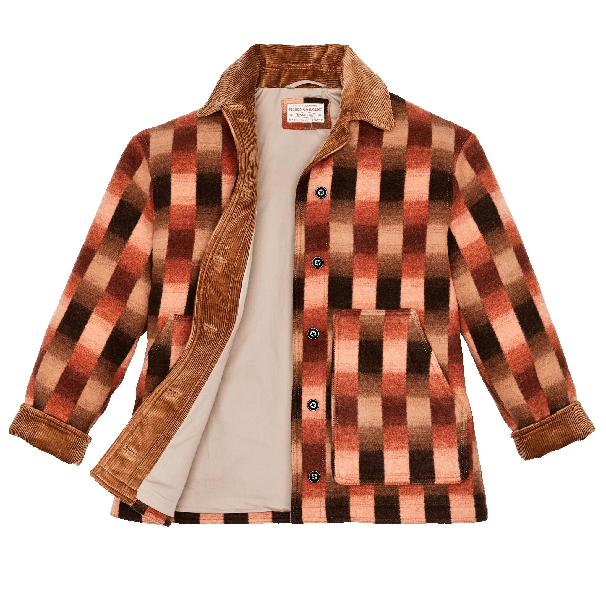 Women's Blanket Wool Barn Coat - Sunset Ombre Plaid sold by Filson product image thumbnail 3