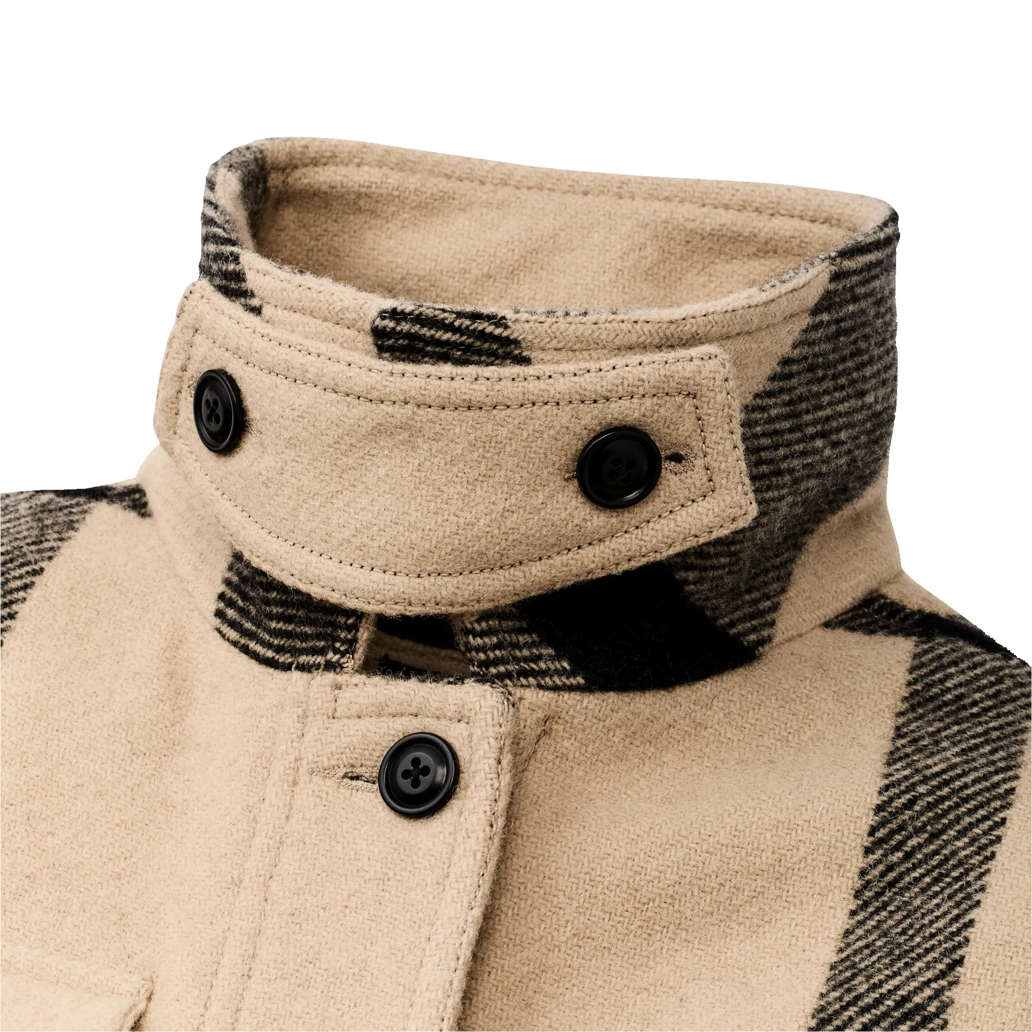 Women's Wool Long Cruiser Coat - Natural / Black Plaid sold by Filson product image thumbnail 5