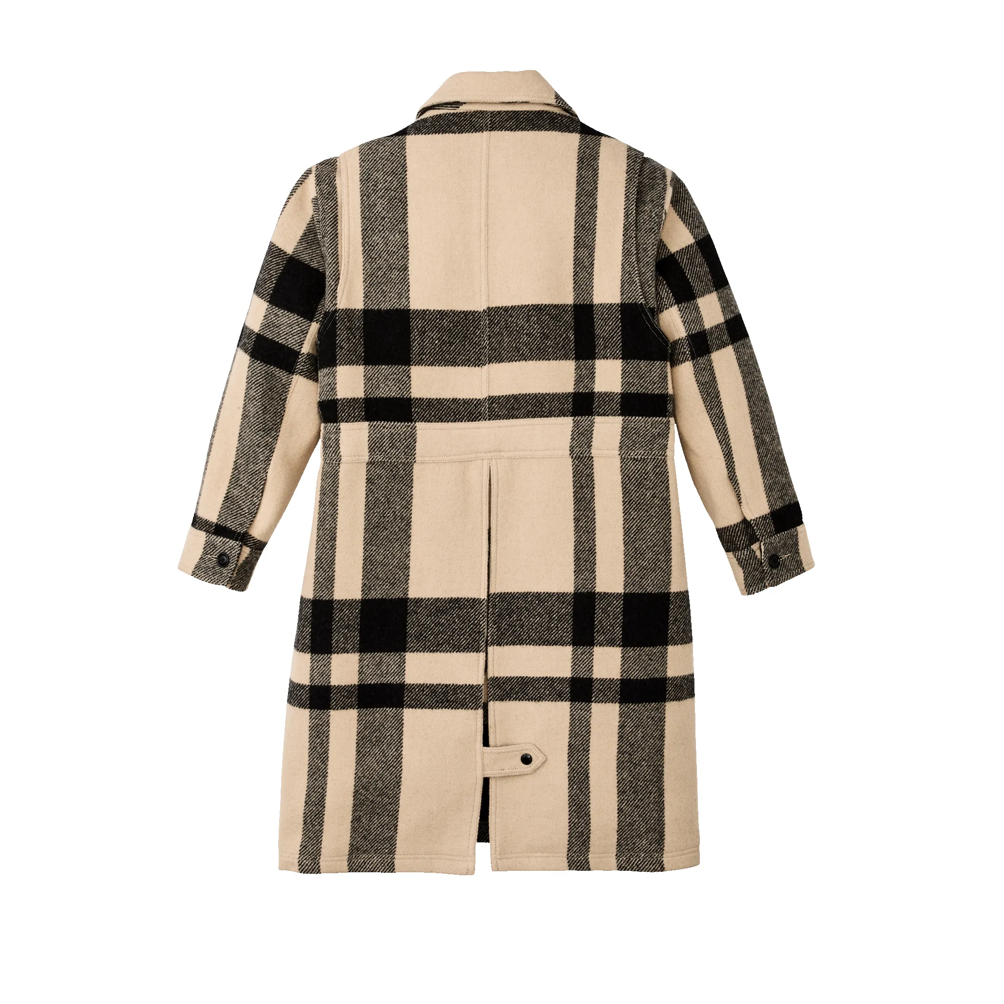Women's Wool Long Cruiser Coat - Natural / Black Plaid sold by Filson product image thumbnail 2
