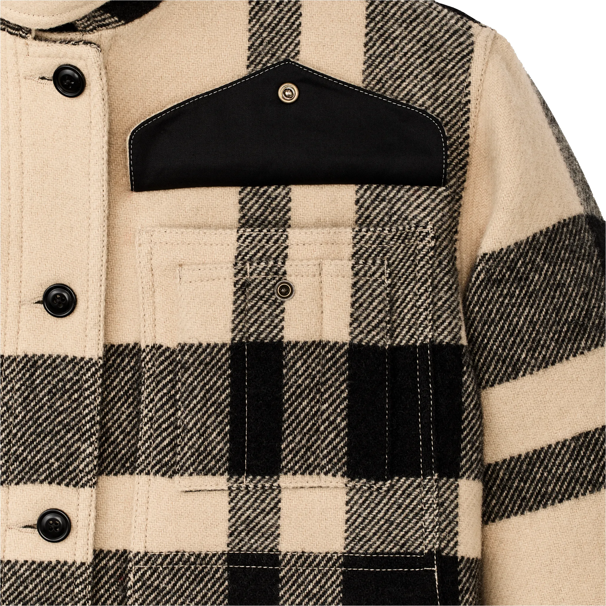 Women's Wool Long Cruiser Coat - Natural / Black Plaid sold by Filson product image thumbnail 4