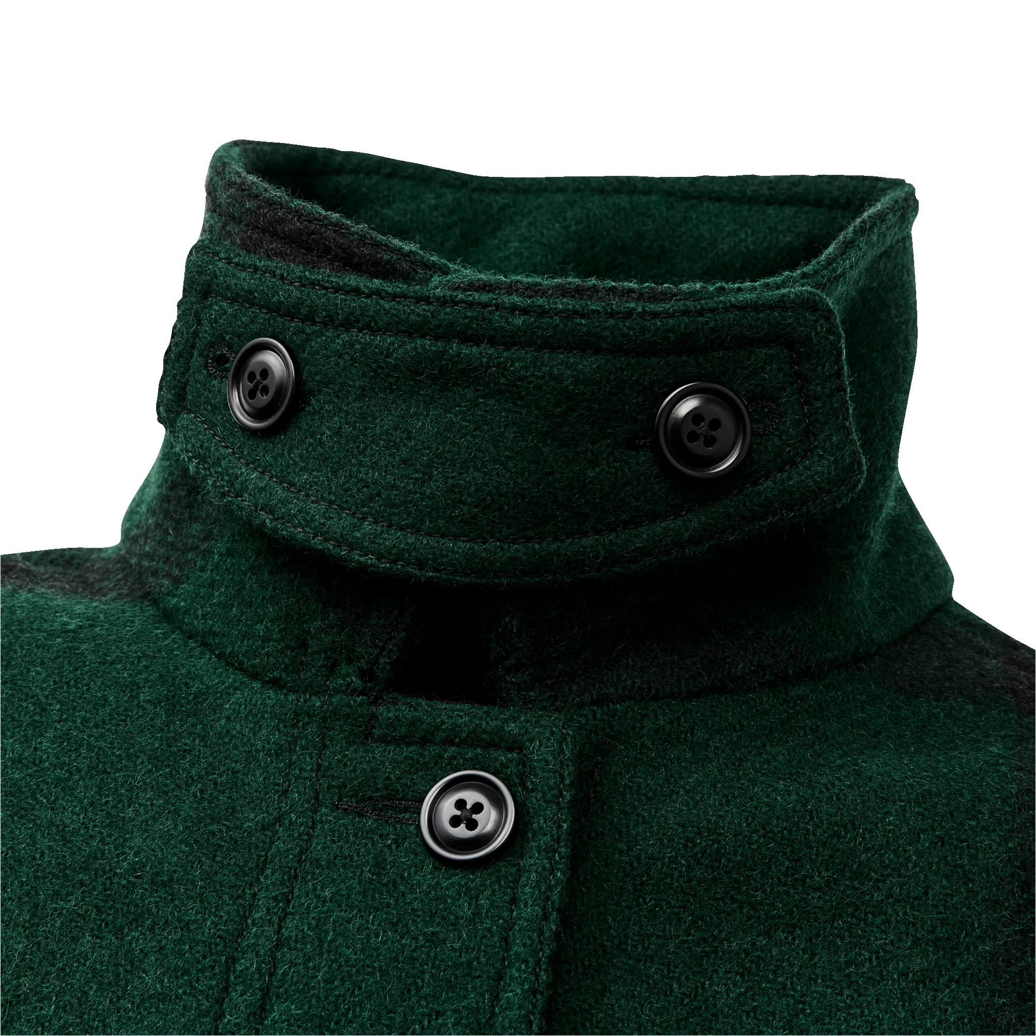 Women's Wool Long Cruiser Coat - Otter Green / Black Plaid sold by Filson product image thumbnail 5