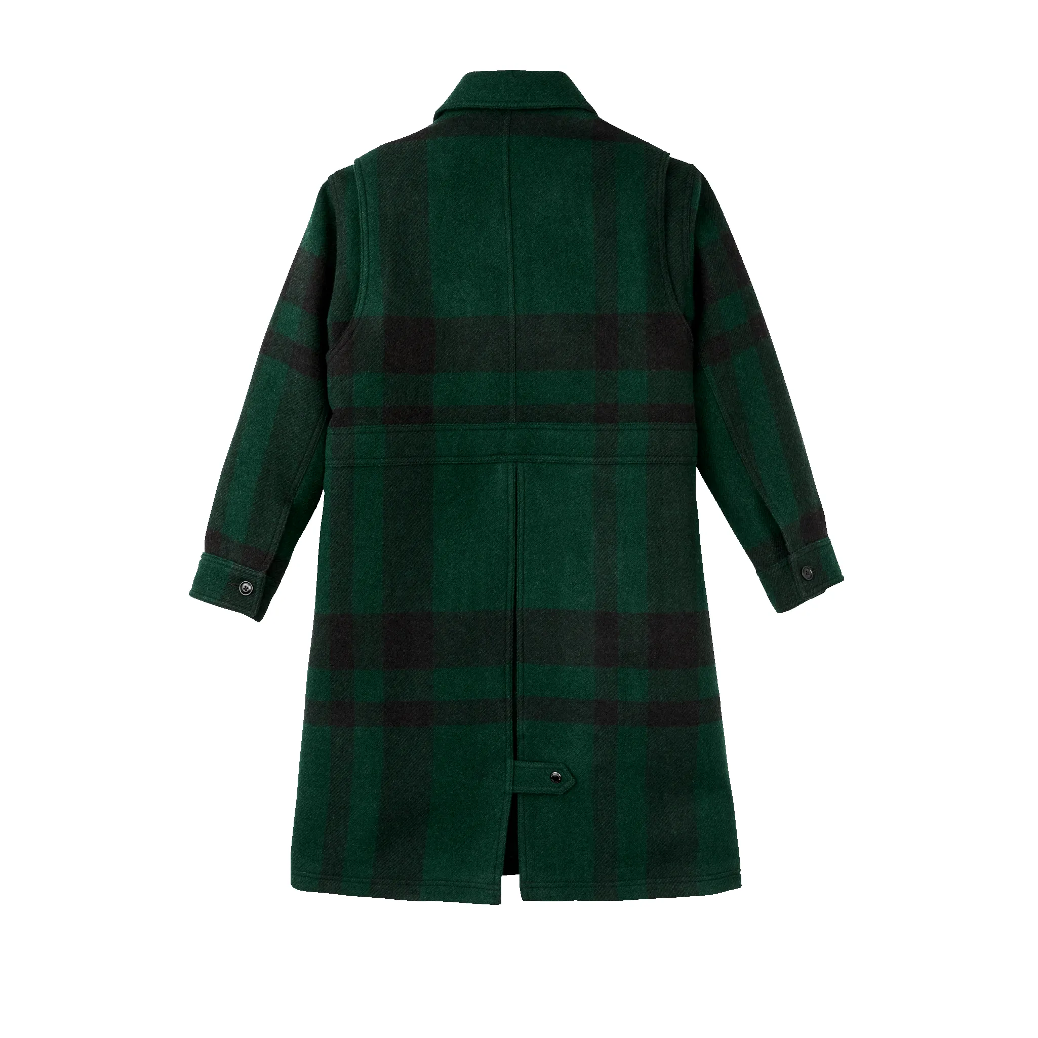 Women's Wool Long Cruiser Coat - Otter Green / Black Plaid sold by Filson product image thumbnail 2