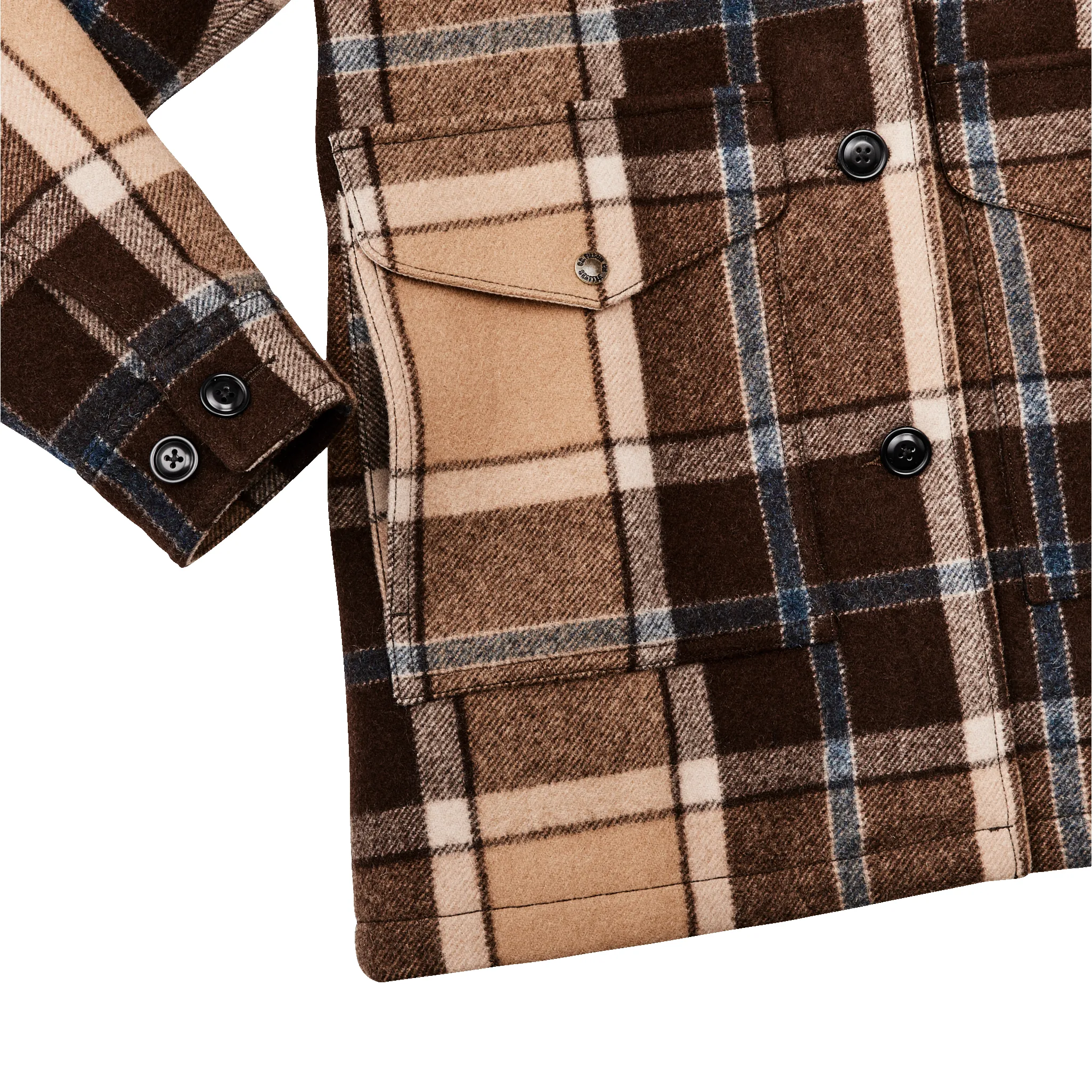 Women's Lined Wool Packer Coat - Cream / Brown / Multi Plaid sold by Filson product image thumbnail 5