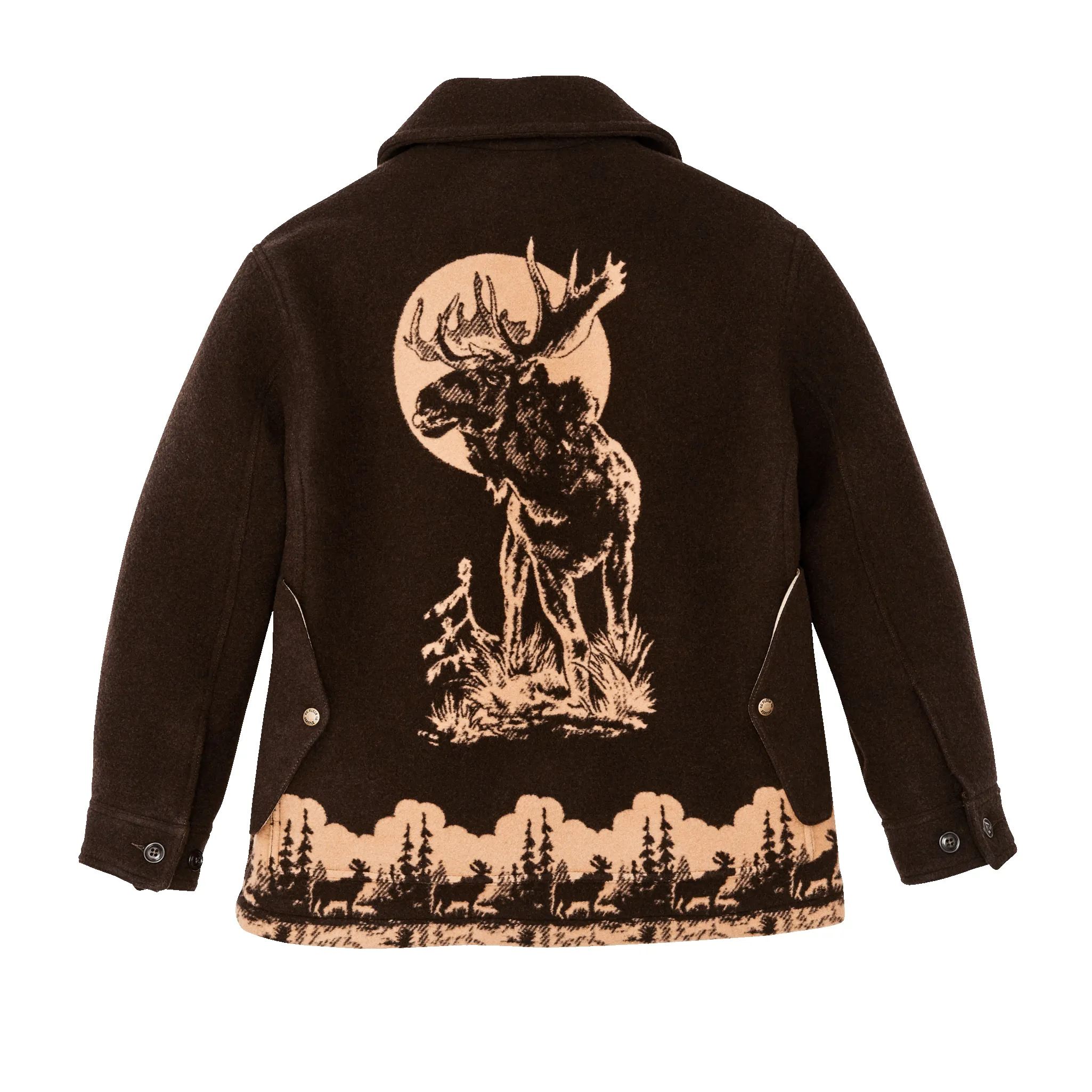 Women's Jacquard Wool Cruiser Jacket - Brown / Khaki Moose sold by Filson product image thumbnail 2