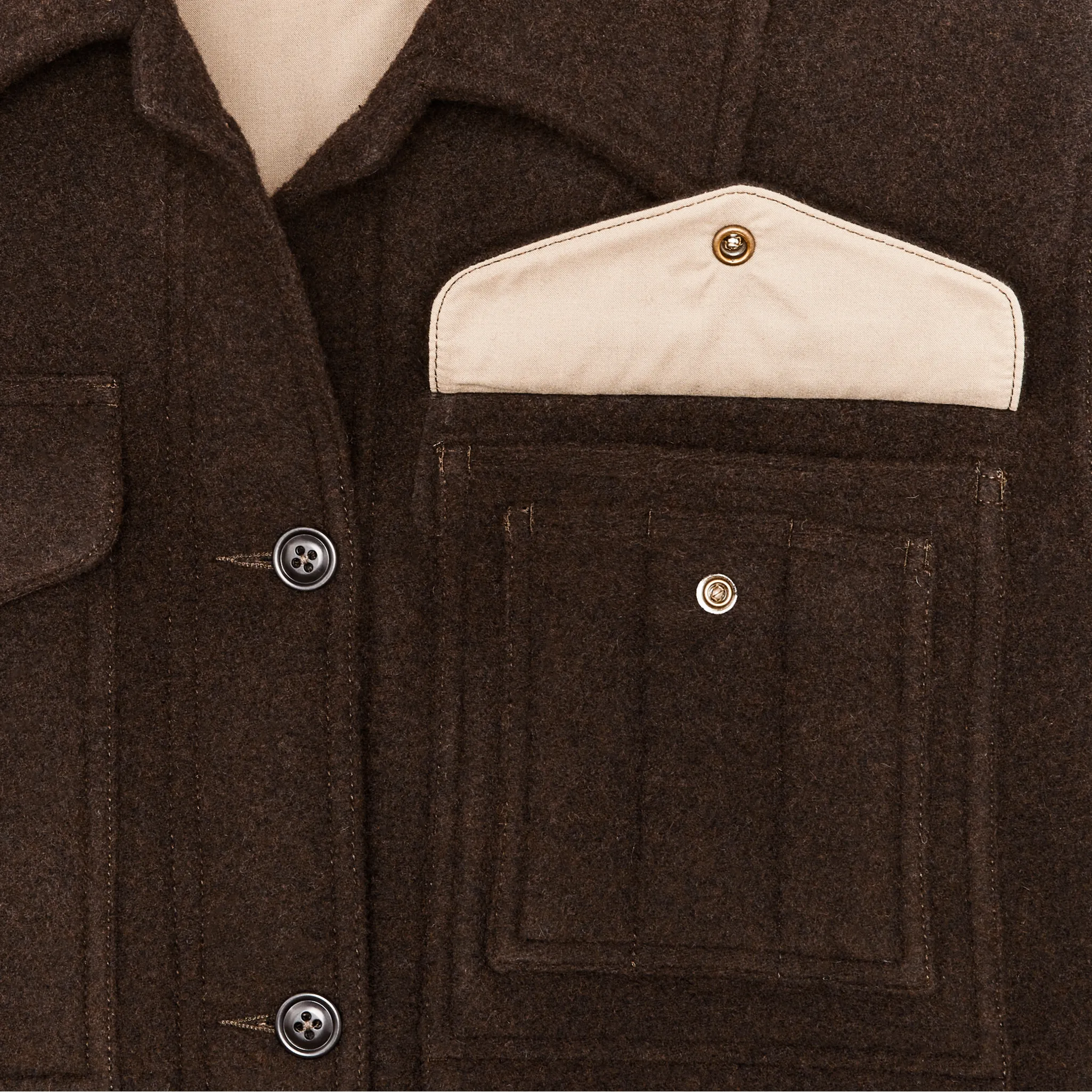 Women's Jacquard Wool Cruiser Jacket - Brown / Khaki Moose sold by Filson product image thumbnail 4