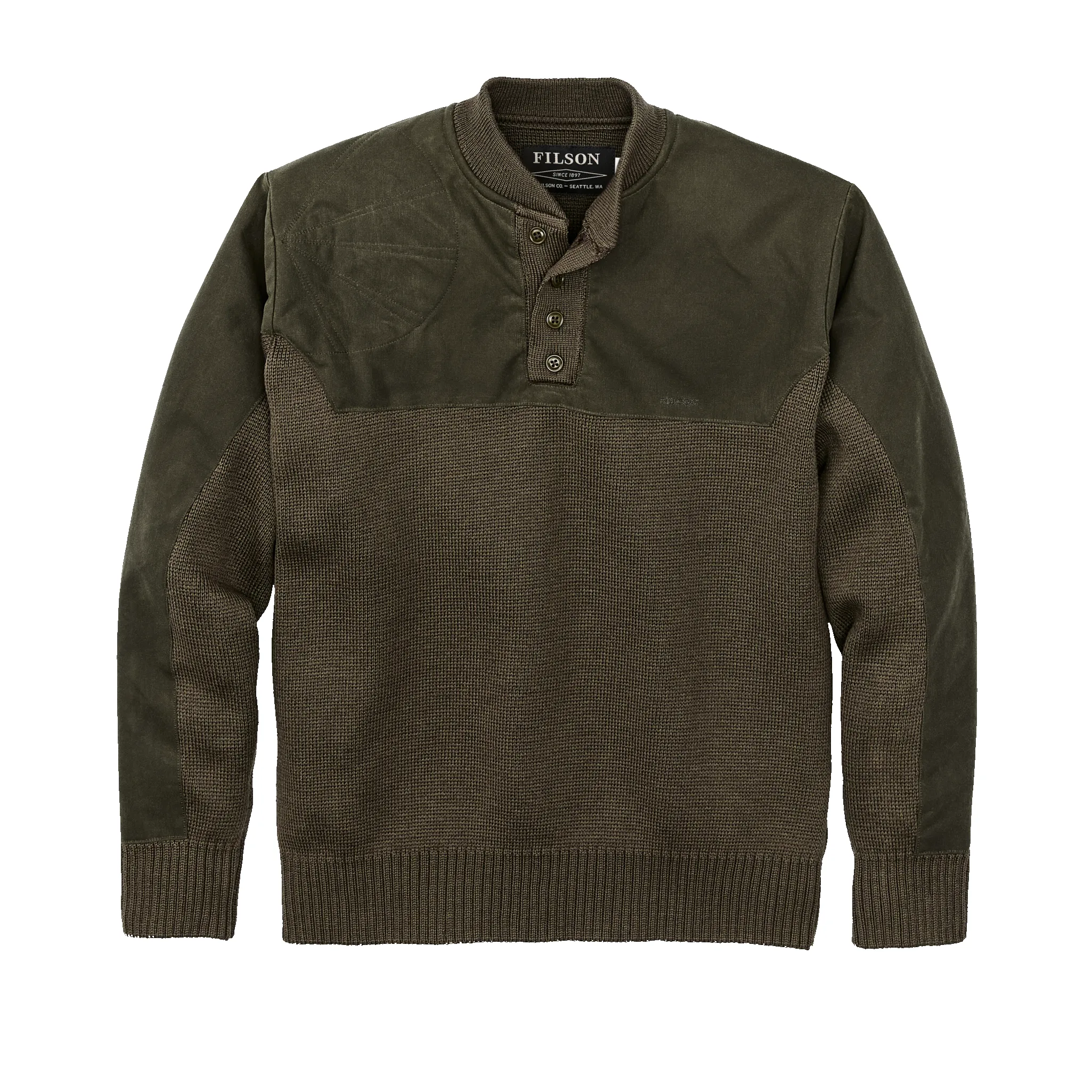 Henley Guide Sweater - Peat Green sold by Filson
