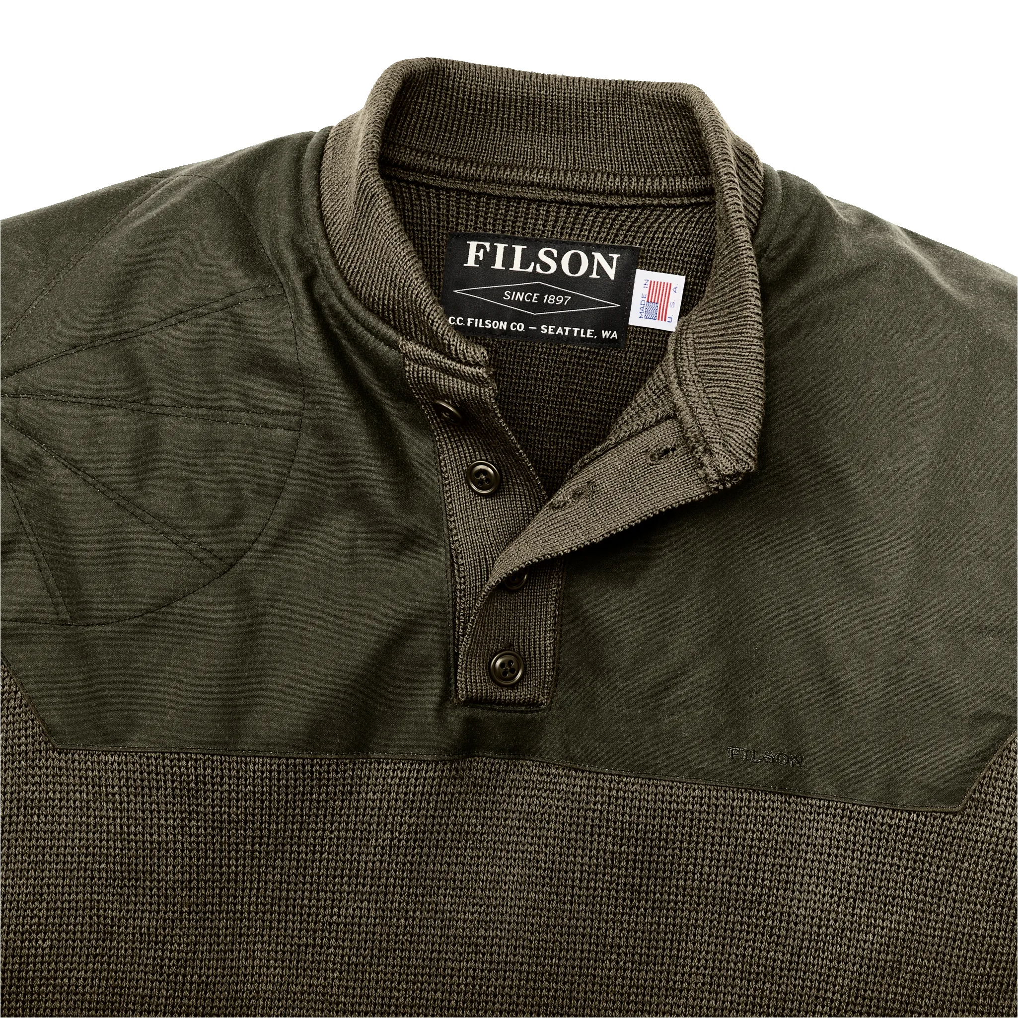 Henley Guide Sweater - Peat Green sold by Filson product image thumbnail 4