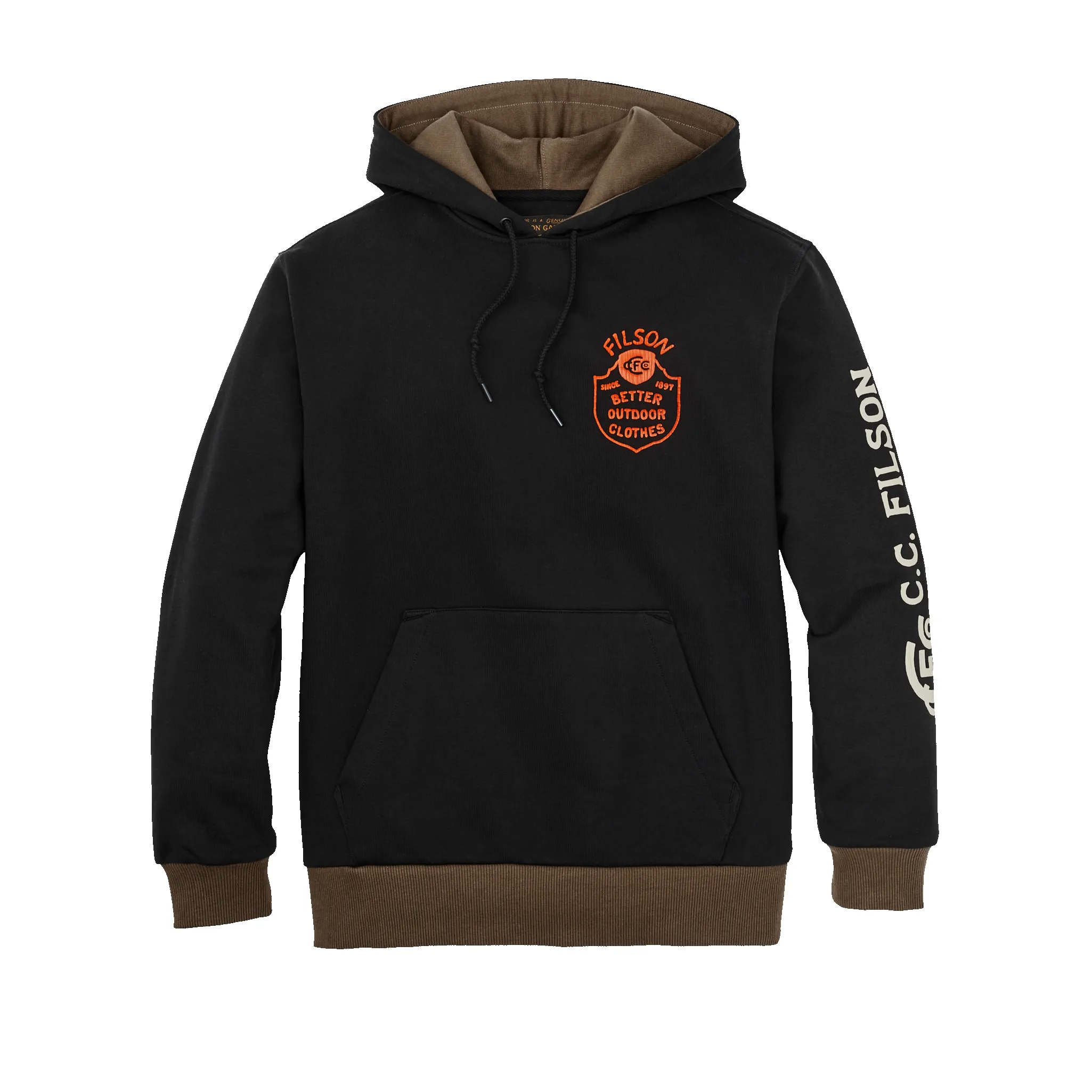 Prospector Graphic Hoodie - Black / Log Mill sold by Filson