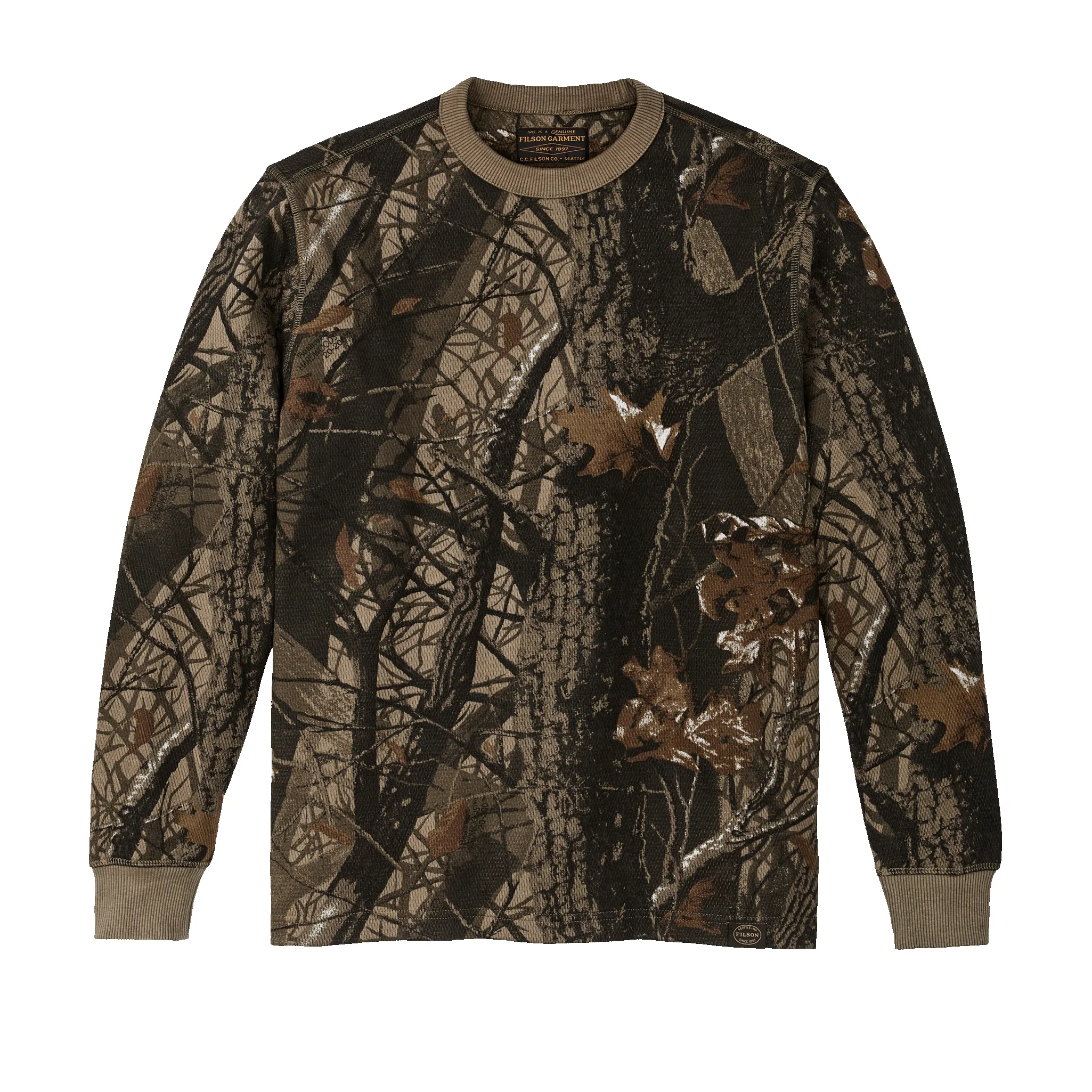 Waffle Knit Thermal Crewneck - Realtree Hardwoods Camo sold by Filson