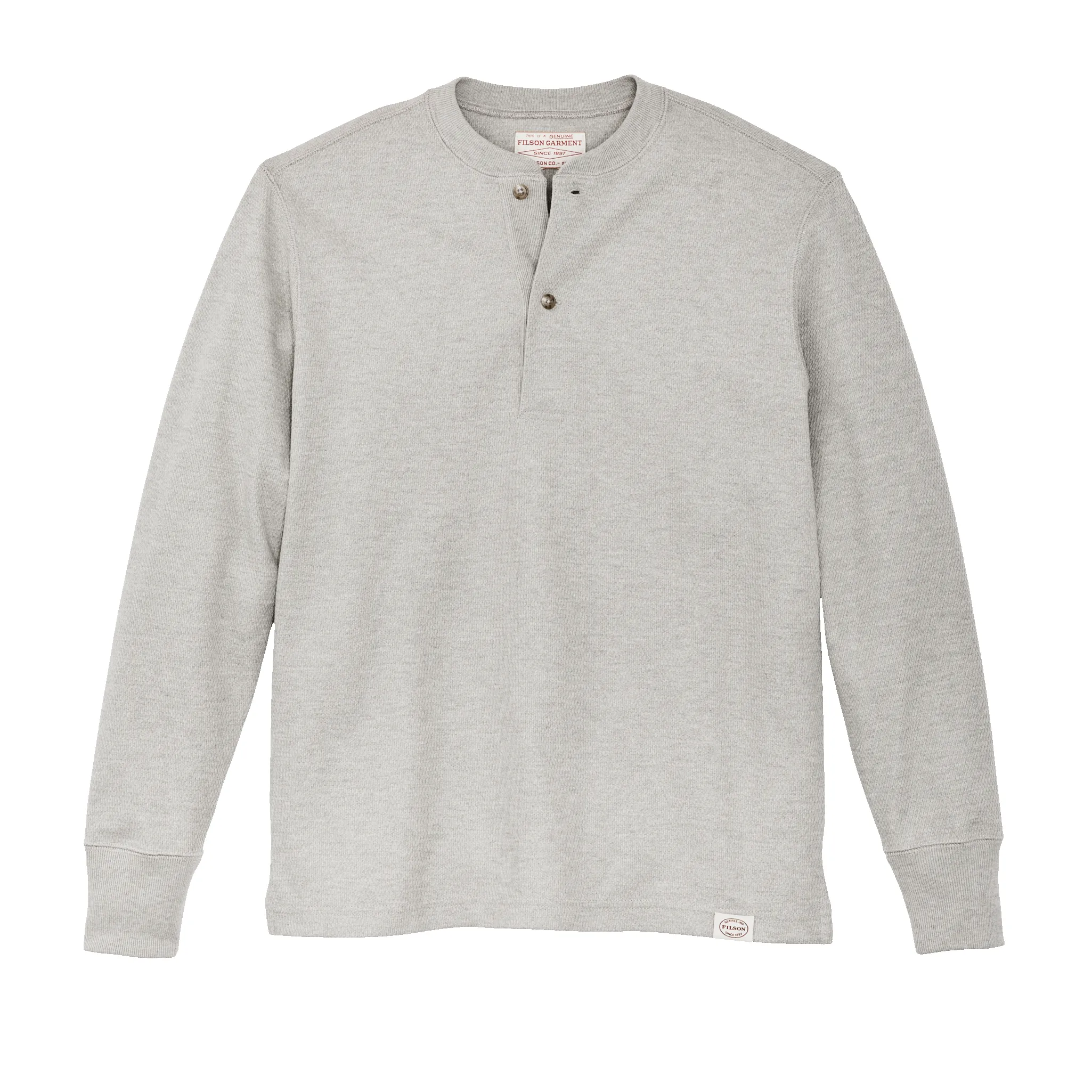 Waffle Knit Henley - Light Heather Gray sold by Filson