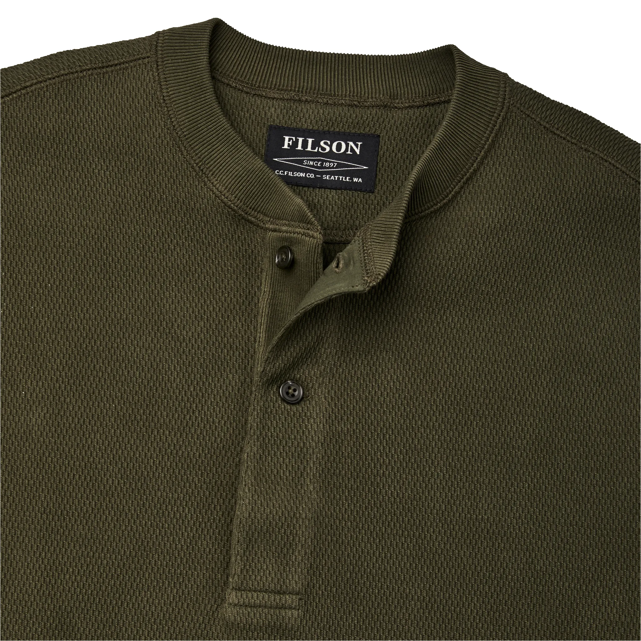 Waffle Knit Henley - Mossy Rock sold by Filson product image thumbnail 3