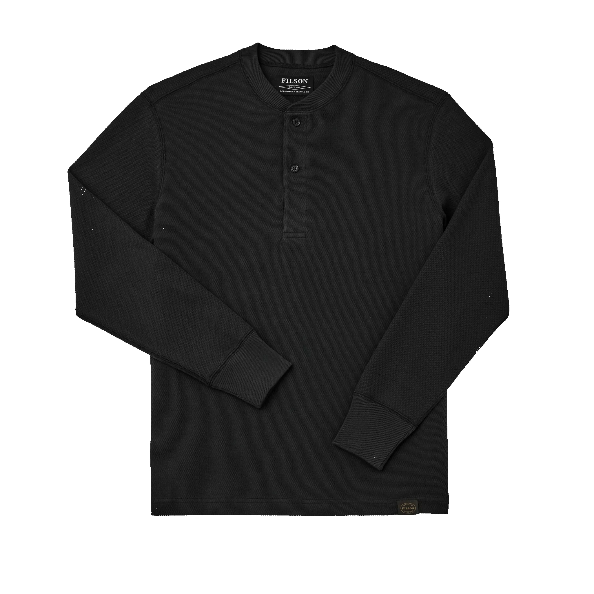 Waffle Knit Henley - Faded Black sold by Filson