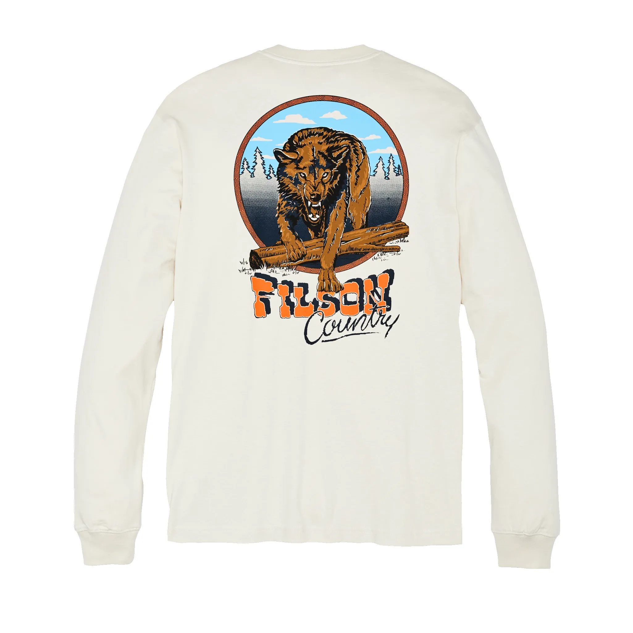 Long Sleeve Frontier Graphic T-shirt - Birch / Wolf Country sold by Filson product image thumbnail 3