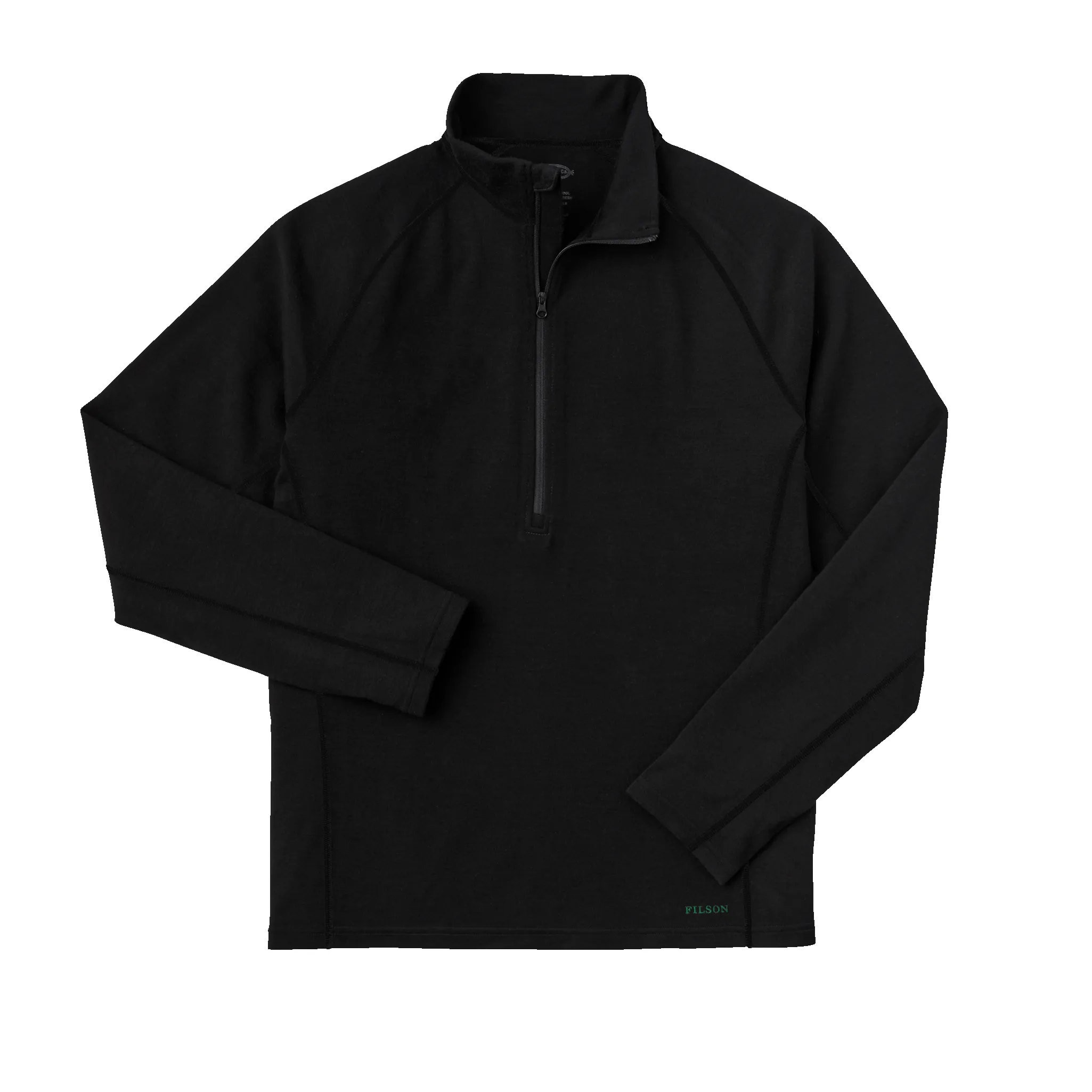 400g Merino Wool Long Sleeve Half-zip - Black sold by Filson