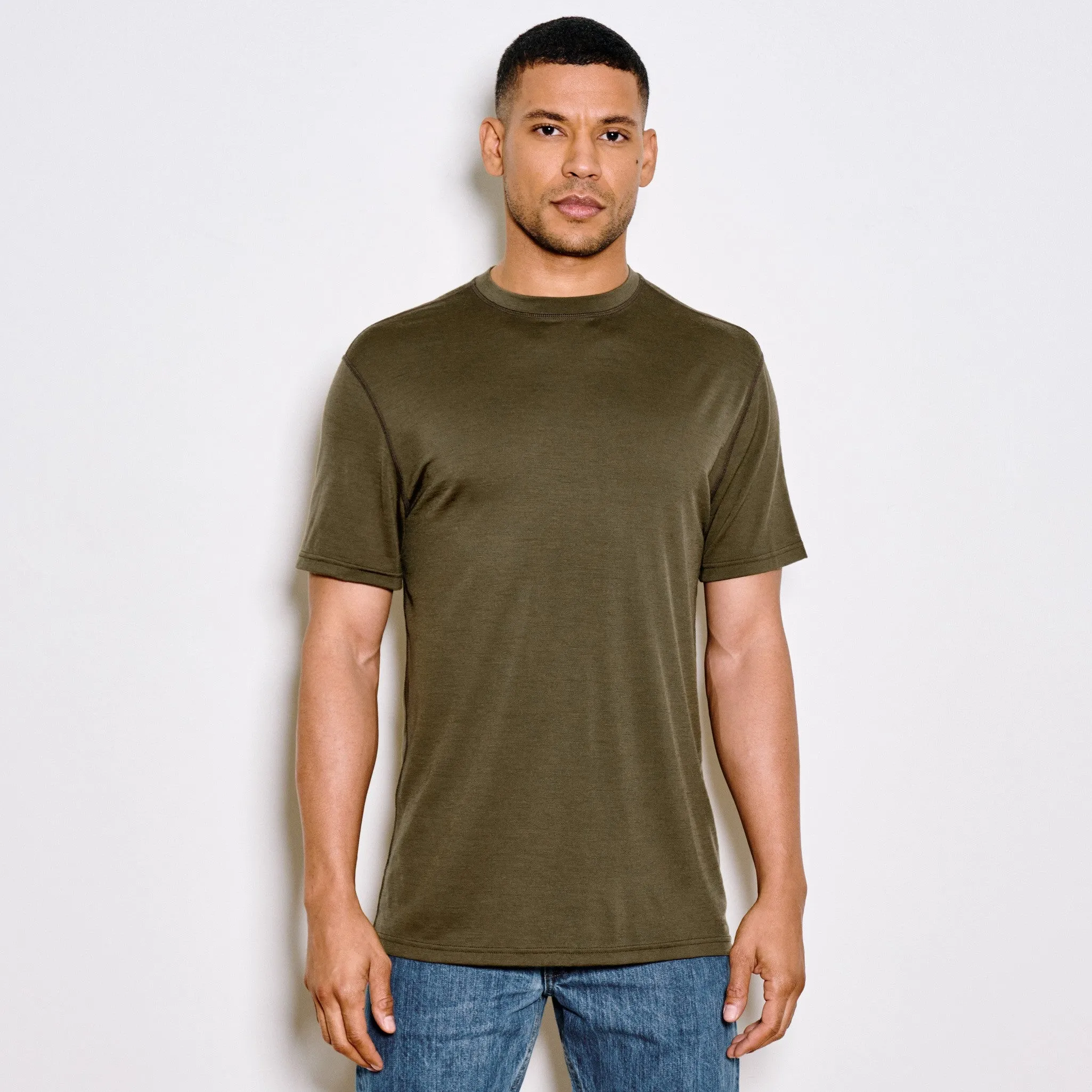 210g Merino Wool Short Sleeve Crewneck T-Shirt - Dark Olive sold by Filson product image thumbnail 3