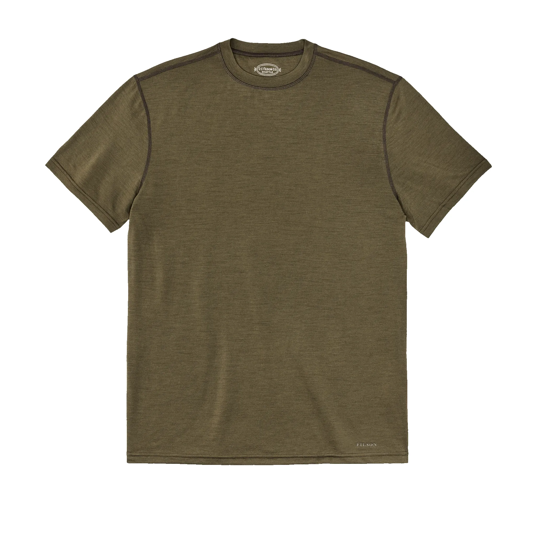 210g Merino Wool Short Sleeve Crewneck T-Shirt - Dark Olive sold by Filson