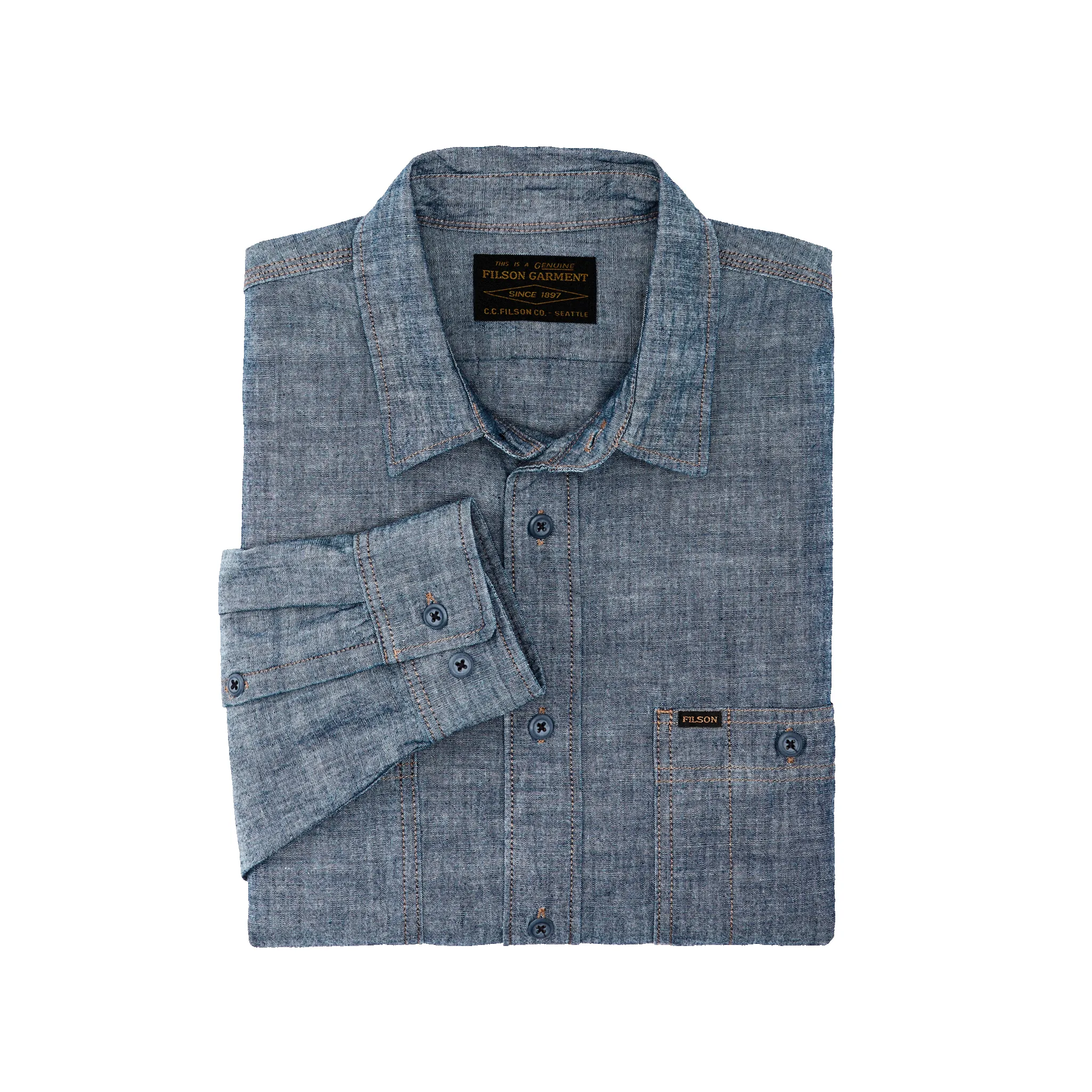 Chambray Cpo Shirt - Rinsed Indigo Chambray sold by Filson product image thumbnail 4