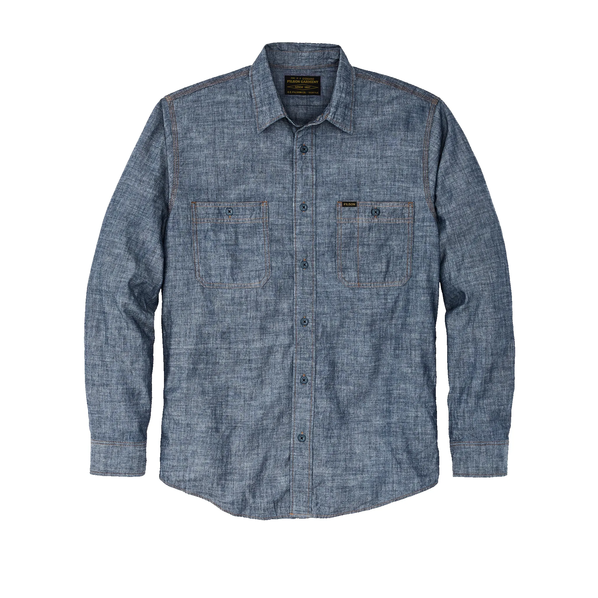 Chambray Cpo Shirt - Rinsed Indigo Chambray sold by Filson