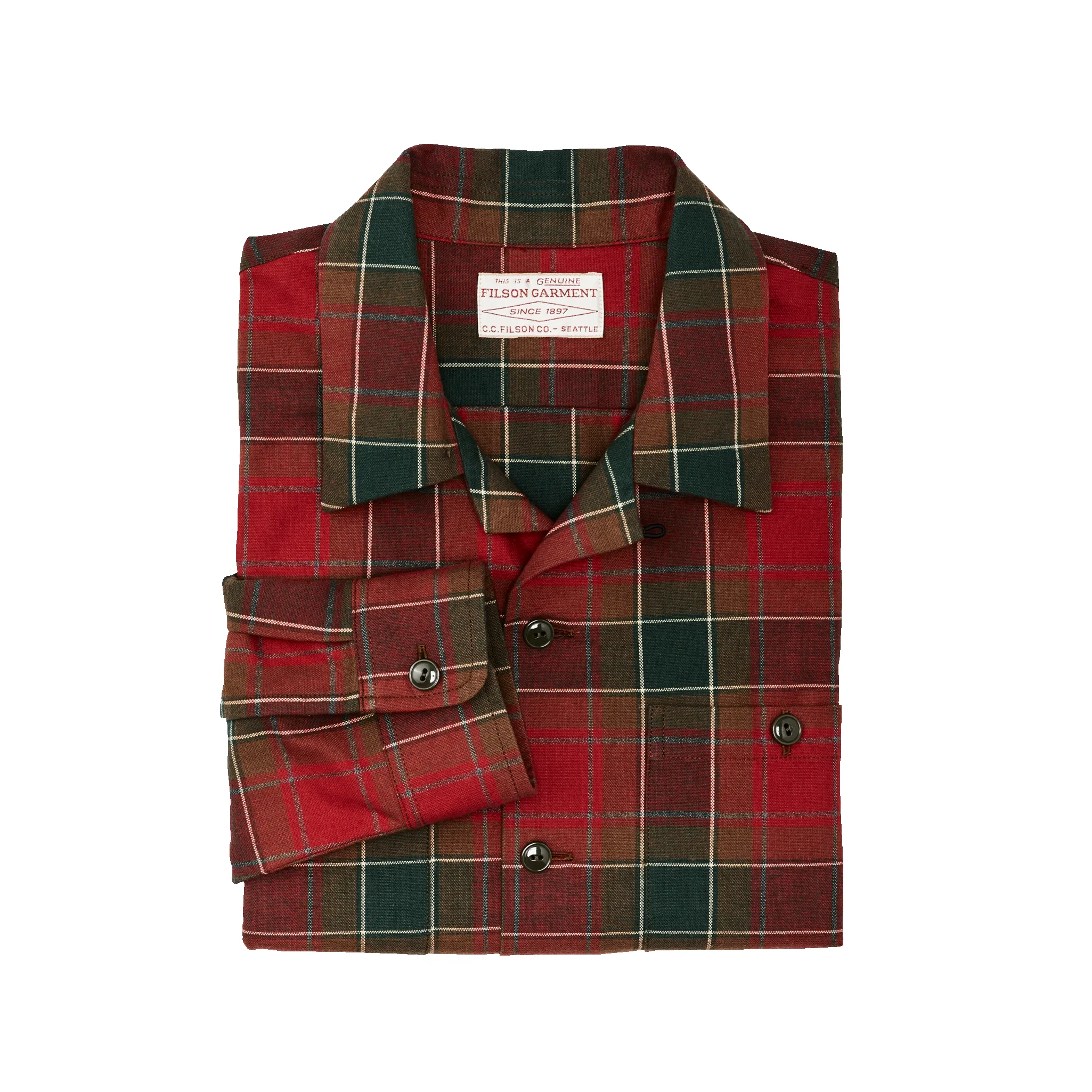 Elk Heights Camp Shirt - Sycamore Green / Red Plaid sold by Filson product image thumbnail 3