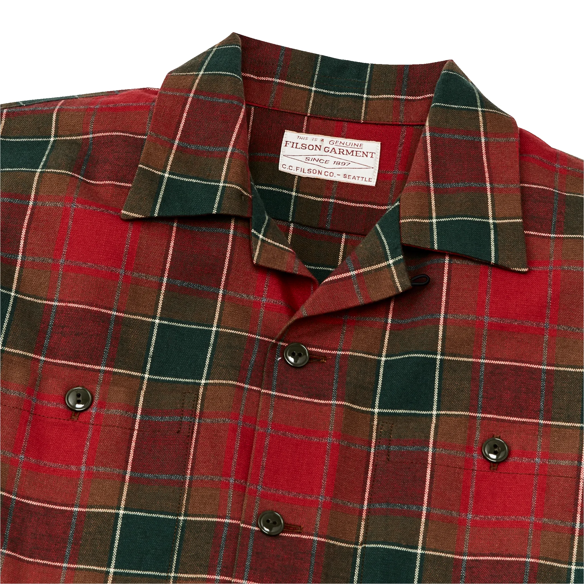 Elk Heights Camp Shirt - Sycamore Green / Red Plaid sold by Filson product image thumbnail 4
