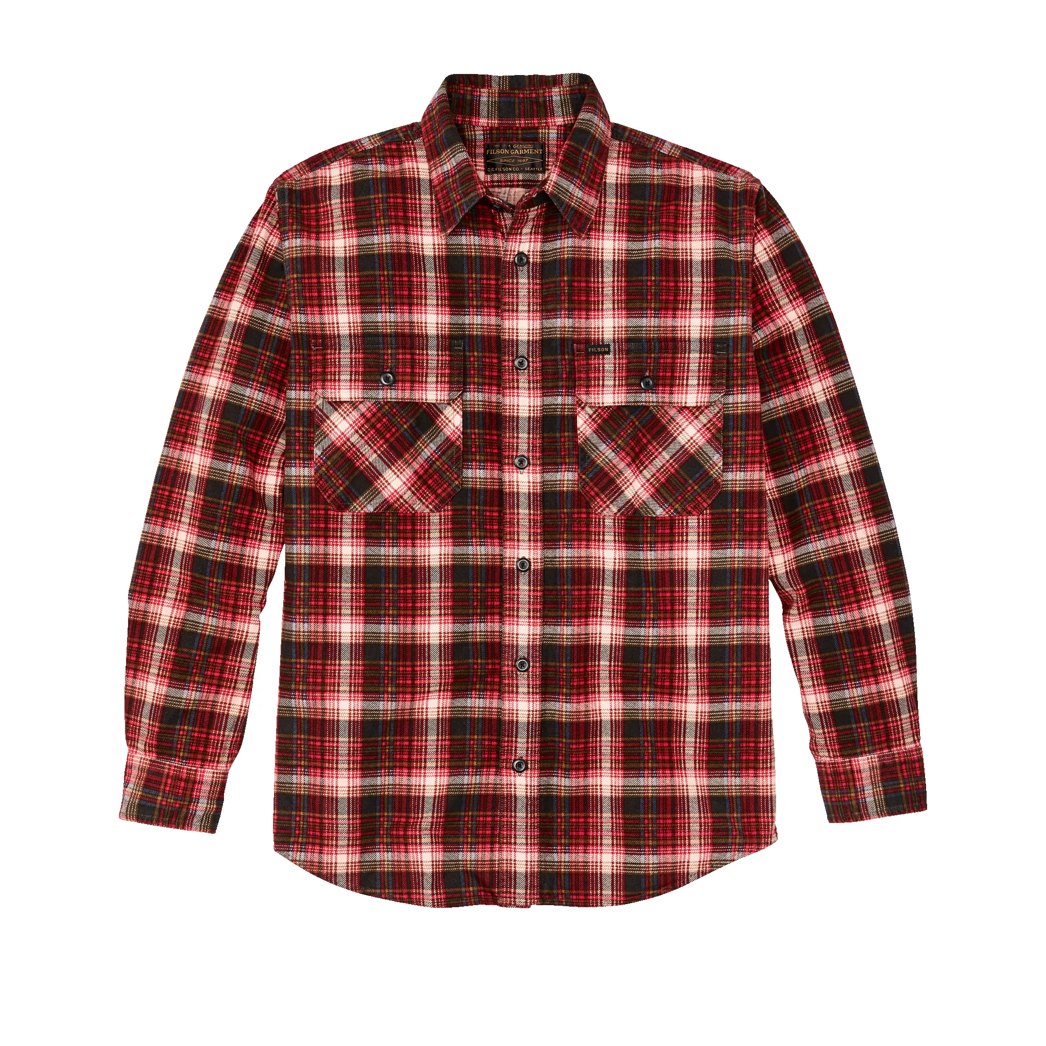 Field Flannel Shirt - Faded Black / Bronze / Multi Plaid sold by Filson
