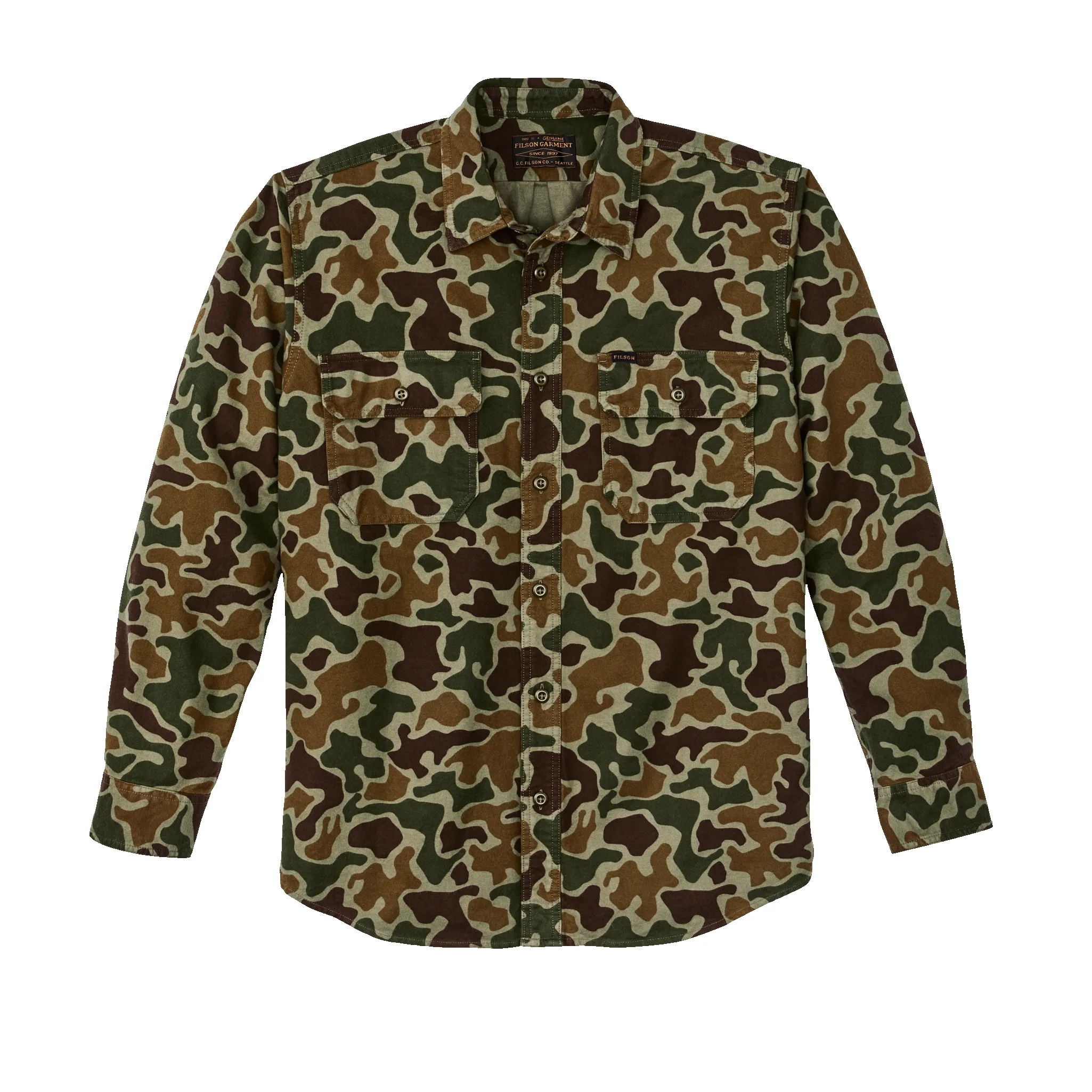 Field Flannel Shirt - Frog Camo sold by Filson