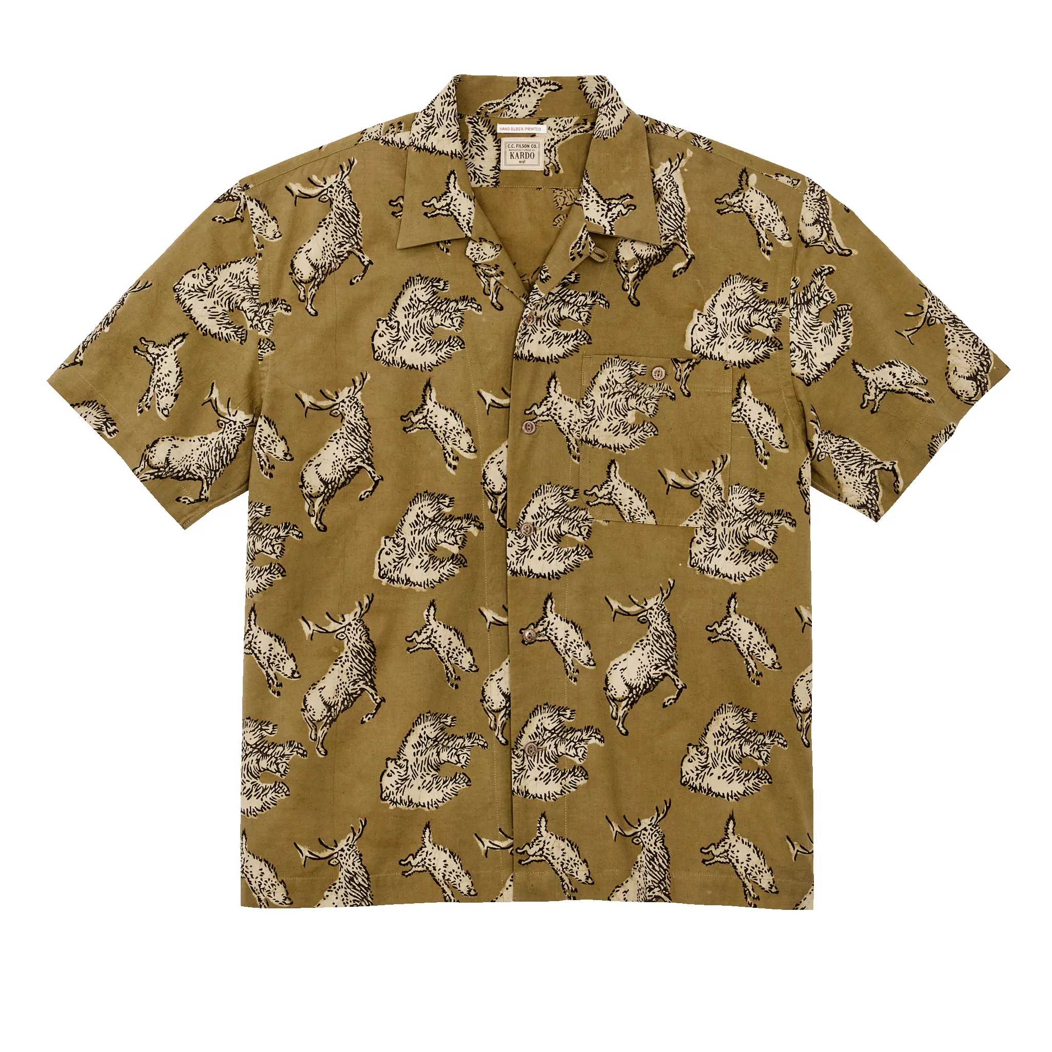 Handprinted Camp Shirt - Wildlife Print sold by Filson