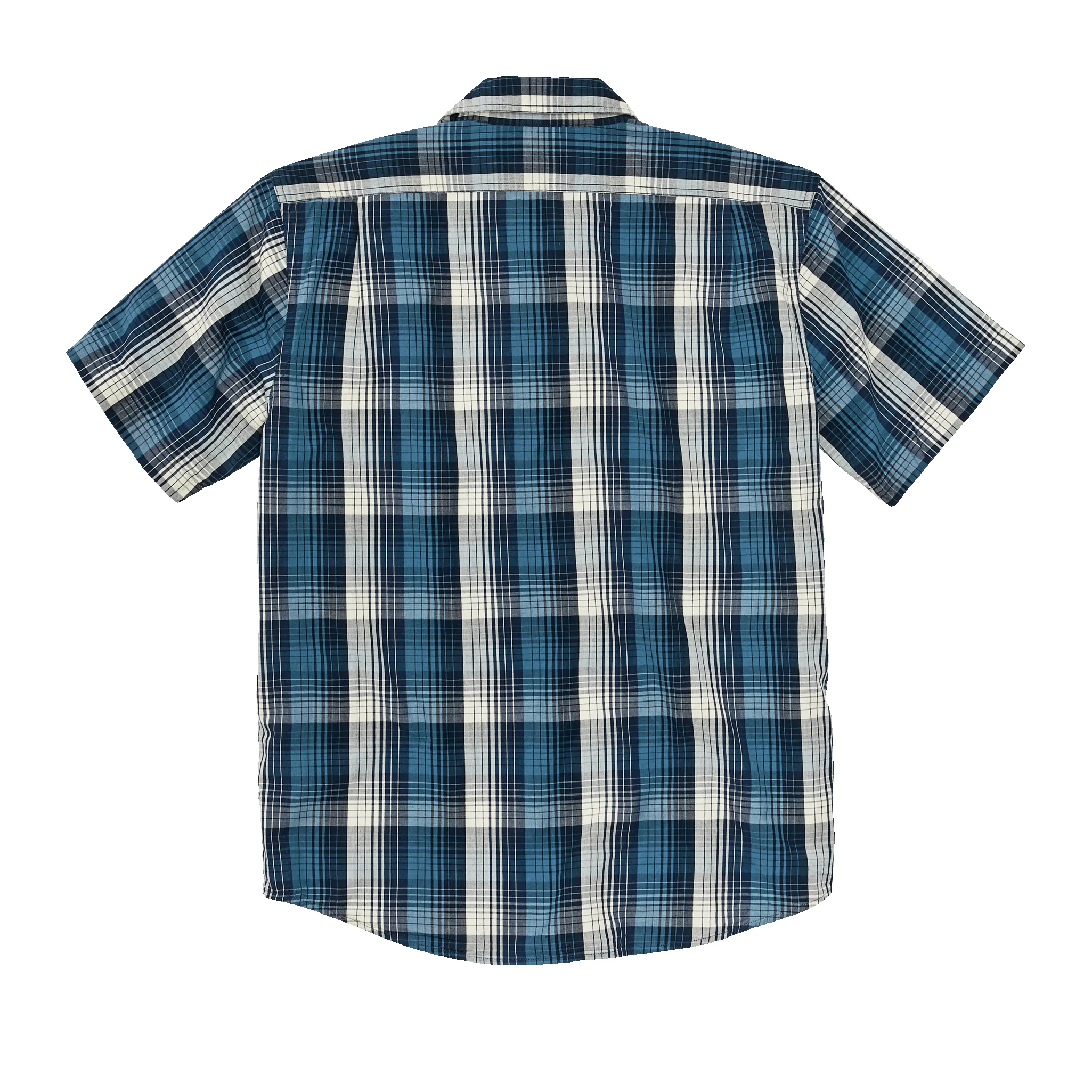 Filson's Washed Short Sleeve Feather Cloth Shirt - Service Blue / White Plaid sold by Filson product image thumbnail 2