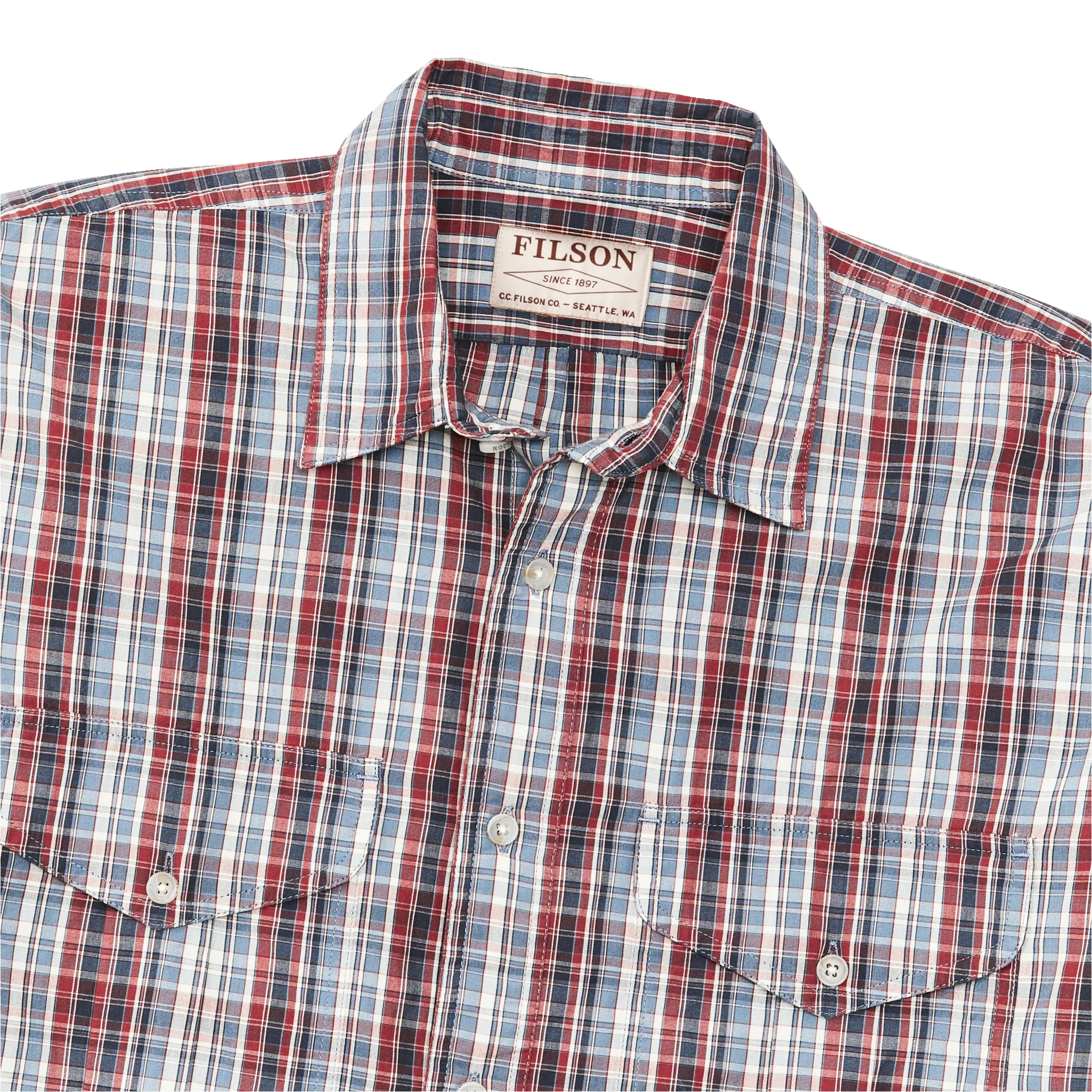 Filson's Washed Feather Cloth Shirt - Navy / Iron / Ivory Plaid sold by Filson product image thumbnail 4