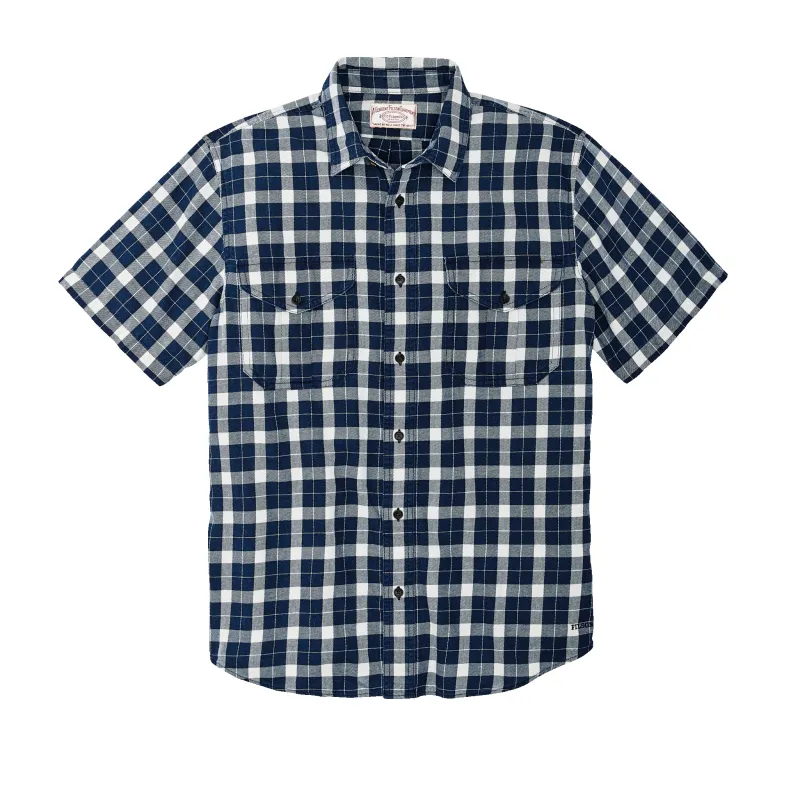 Short Sleeve Lightweight Alaskan Guide Shirt  - Indigo / Salt Gray sold by Filson