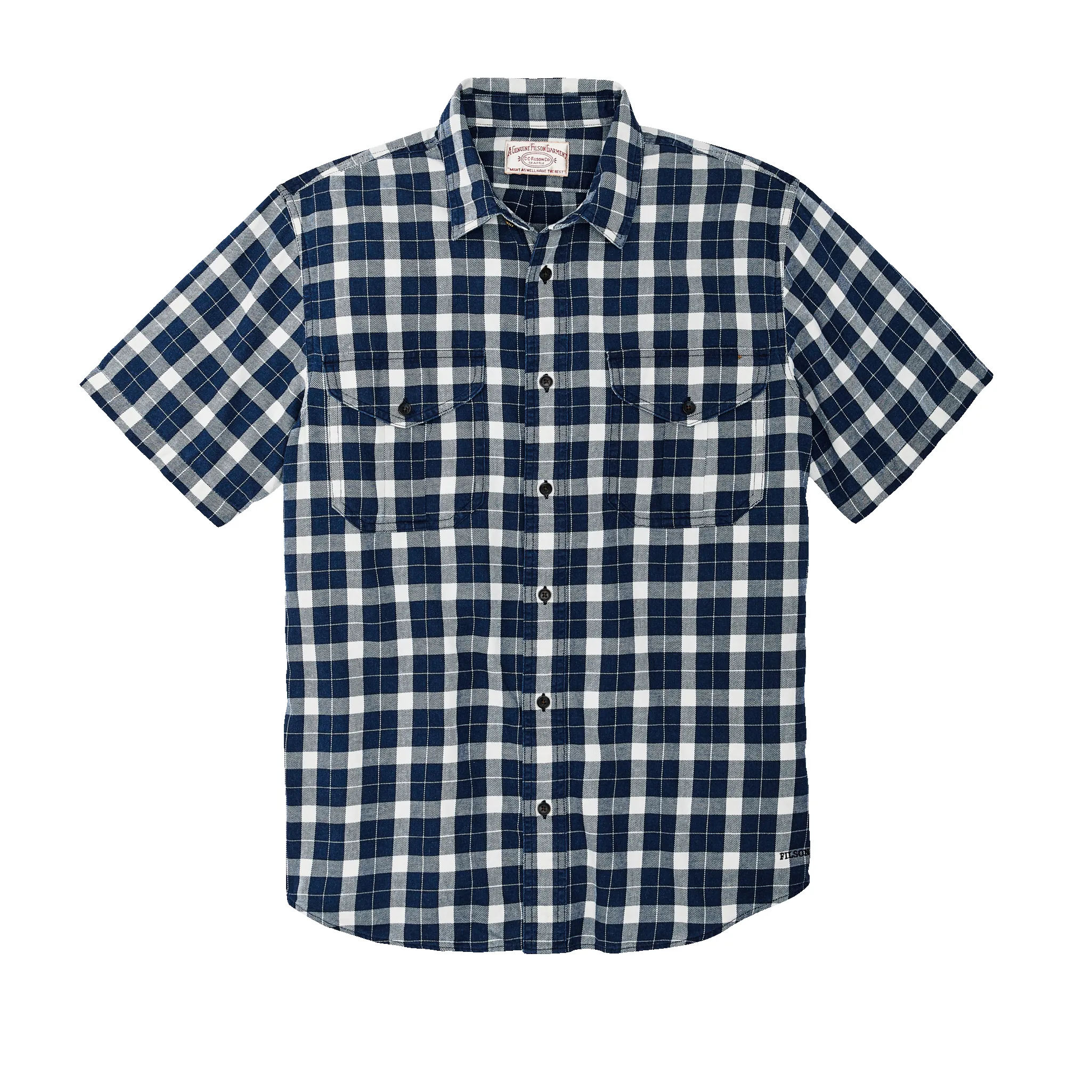 Short Sleeve Lightweight Alaskan Guide Shirt - Indigo / Salt Gray sold by Filson