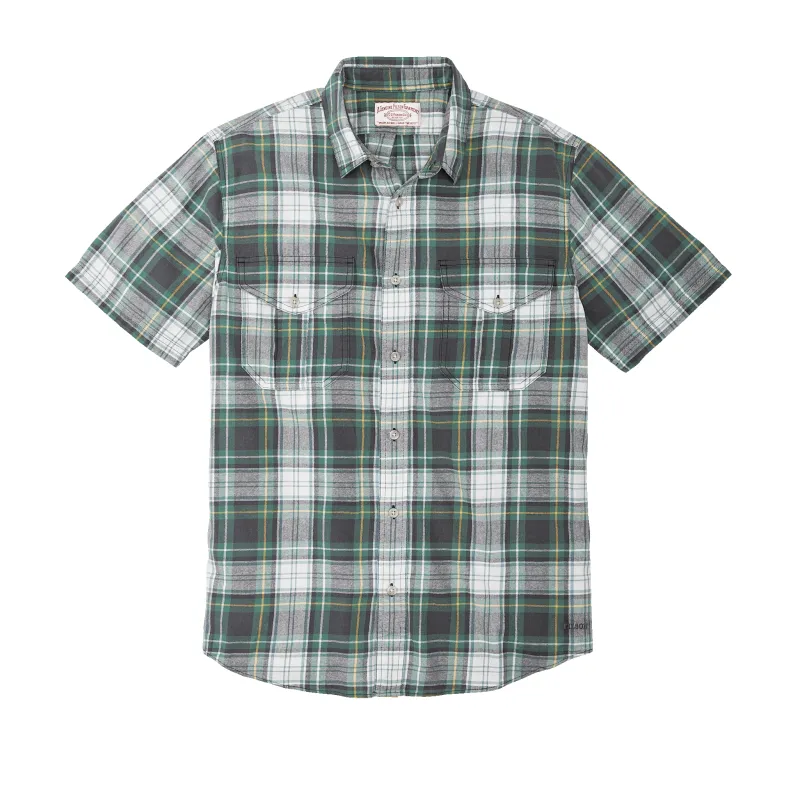 Short Sleeve Lightweight Alaskan Guide Shirt  - Ink Blue / North Sea sold by Filson